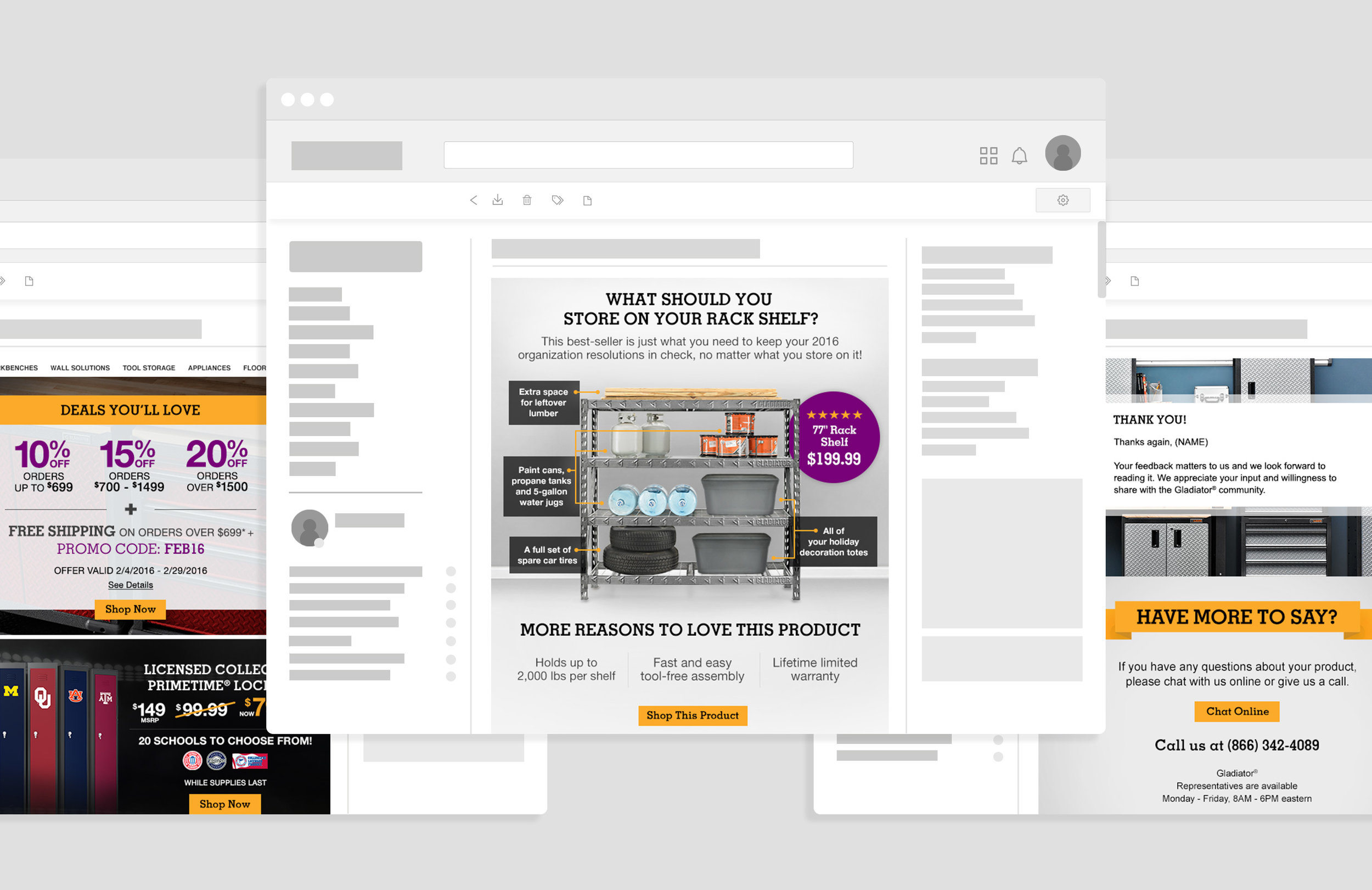 Newsletters and emails.