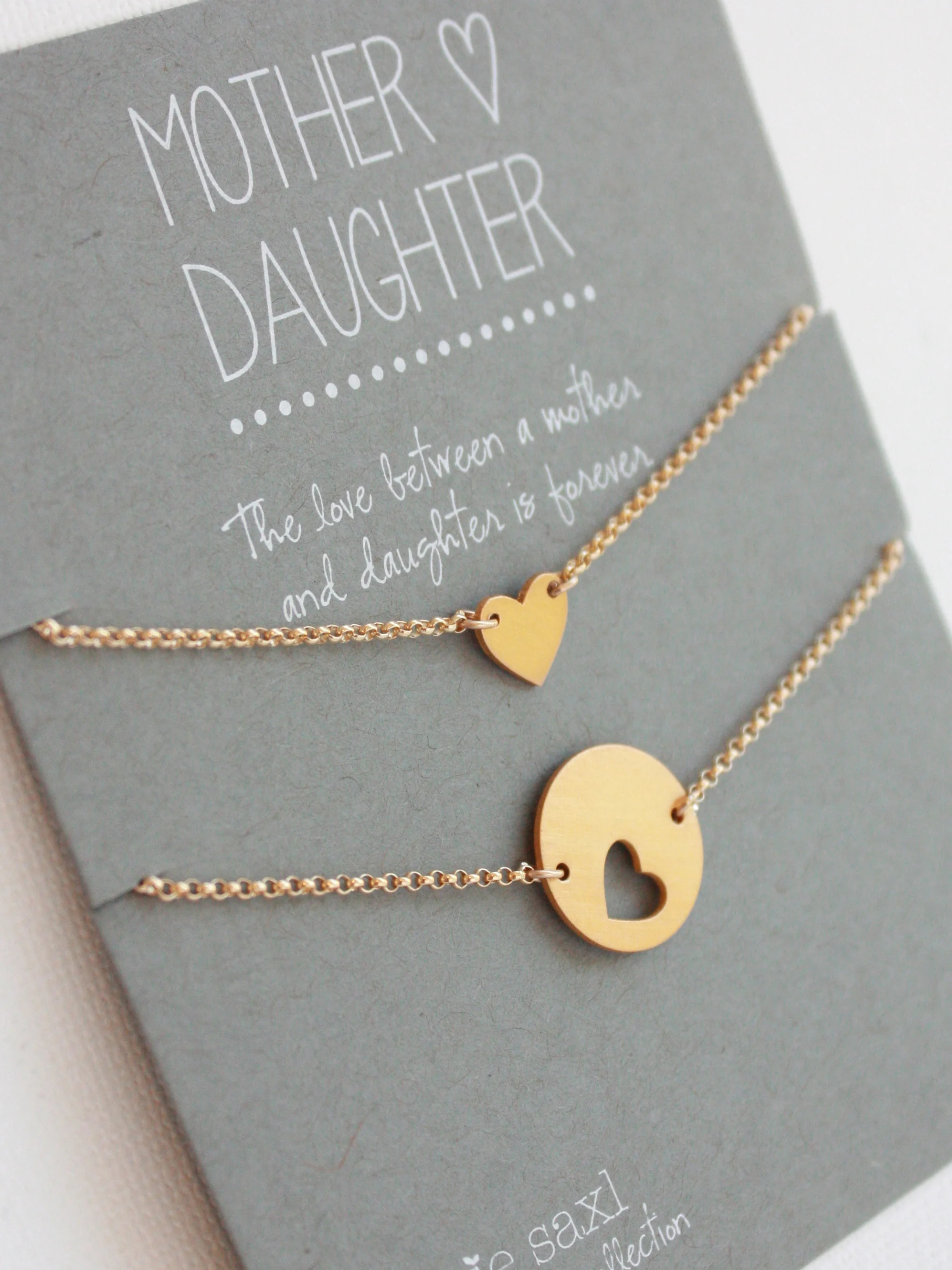 Circle Heart Bracelet Set - Gold