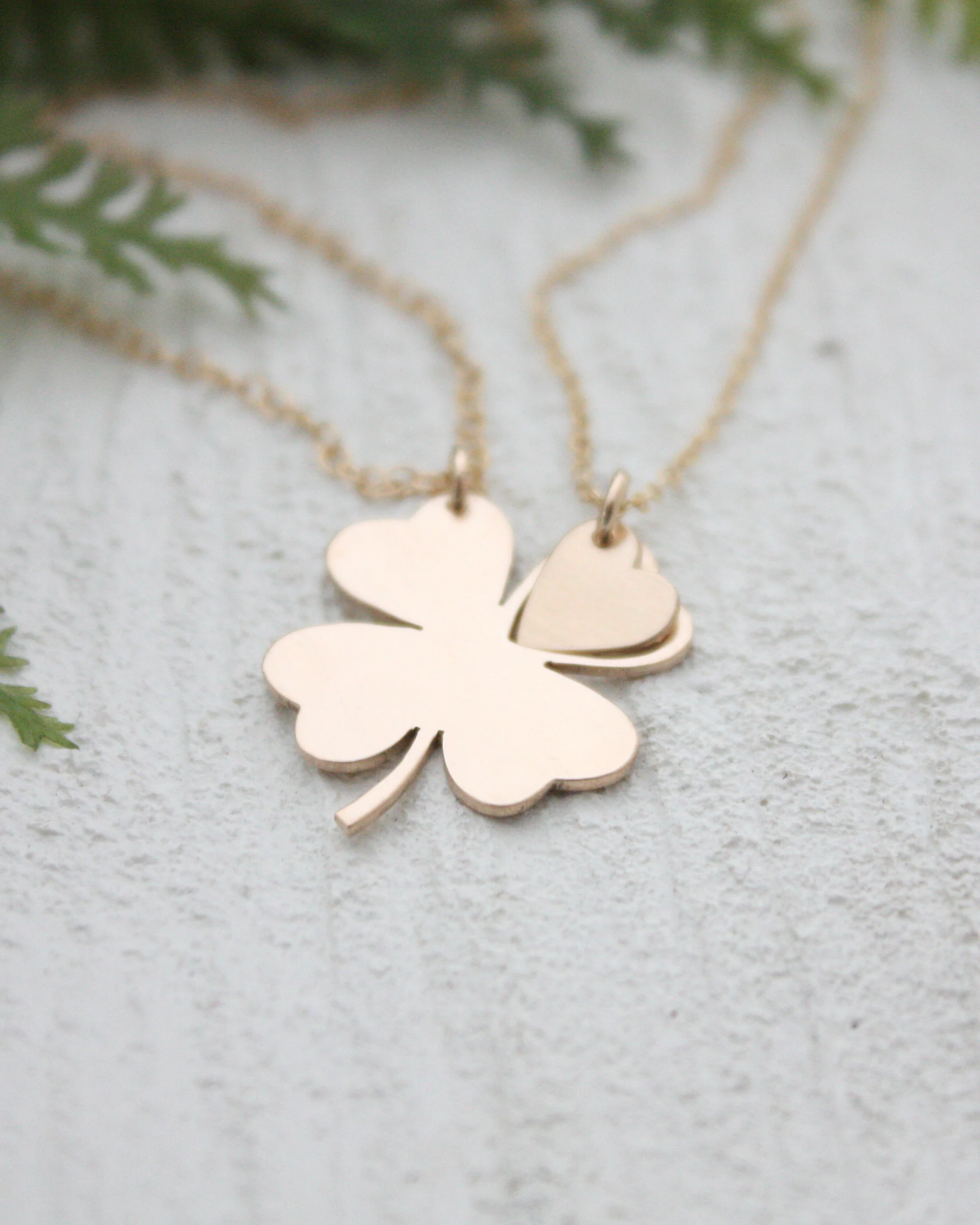 Lucky Clover Mother Daughter necklace set
