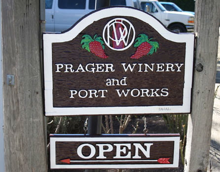 Prager Winery Open Sign