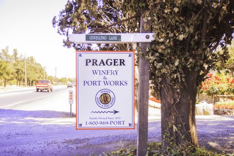 Prager Winery Highway Sign