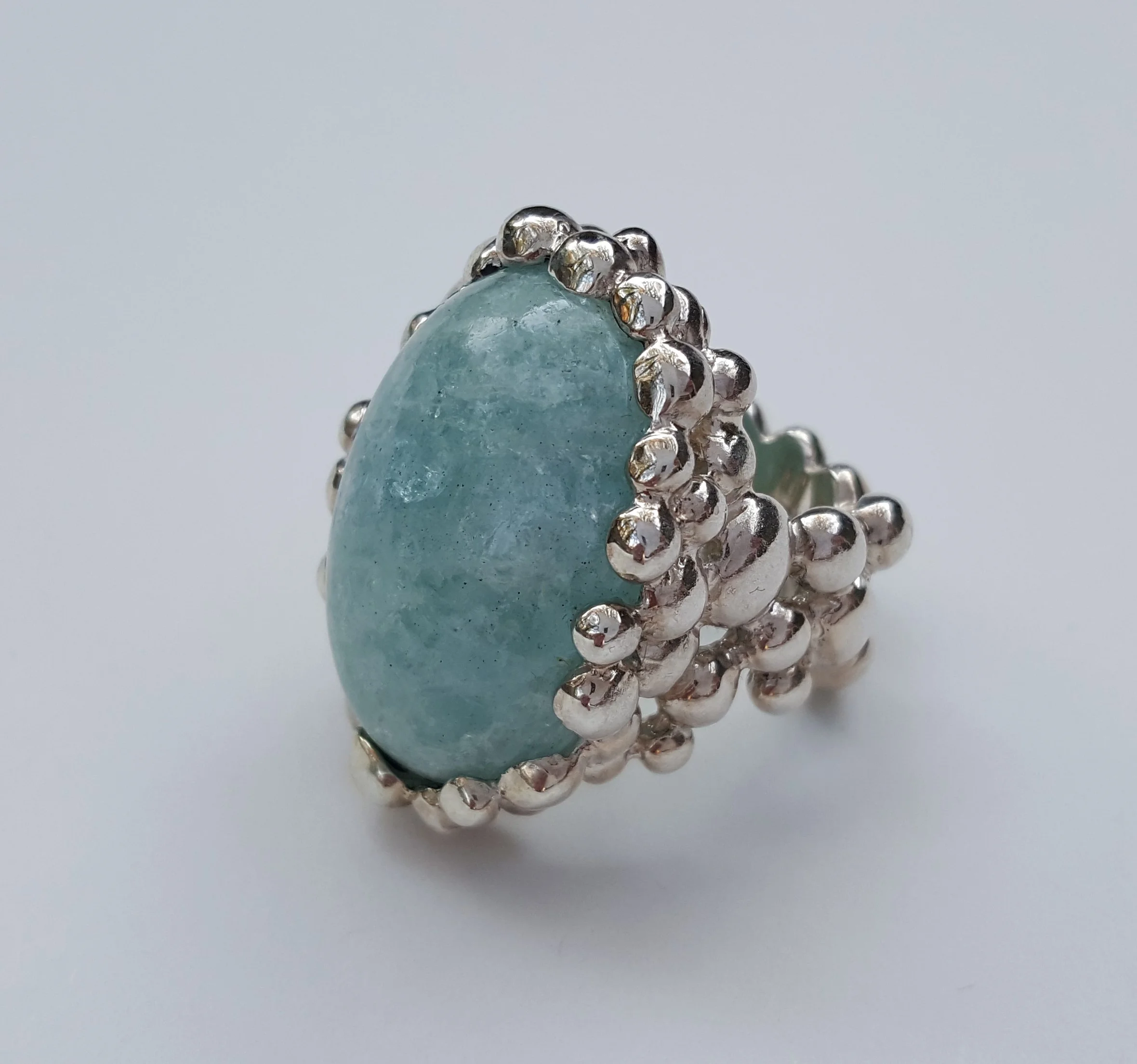 Fizz Boulder Ring with Aquamarine