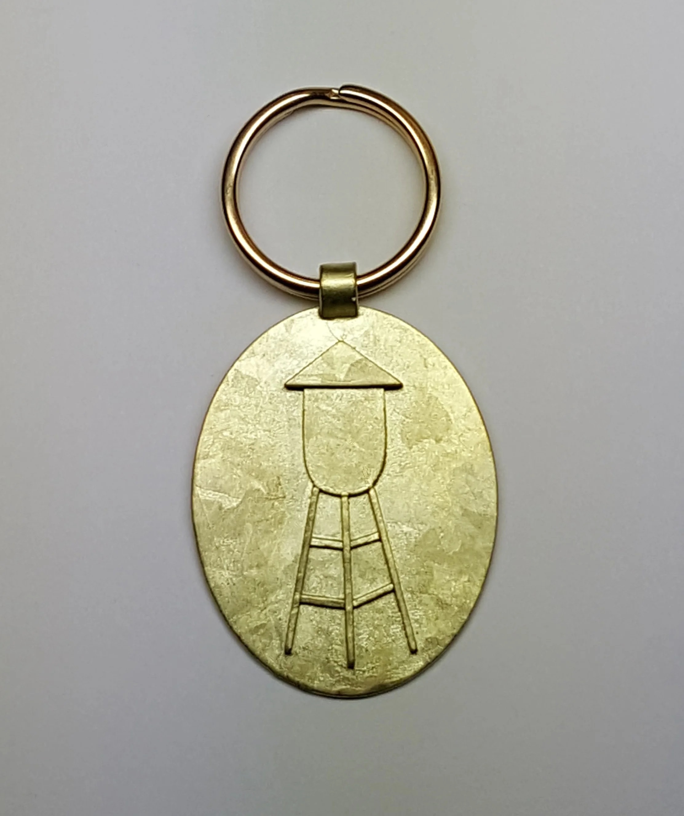 Fresh Cast Brass Water Tower Keyring