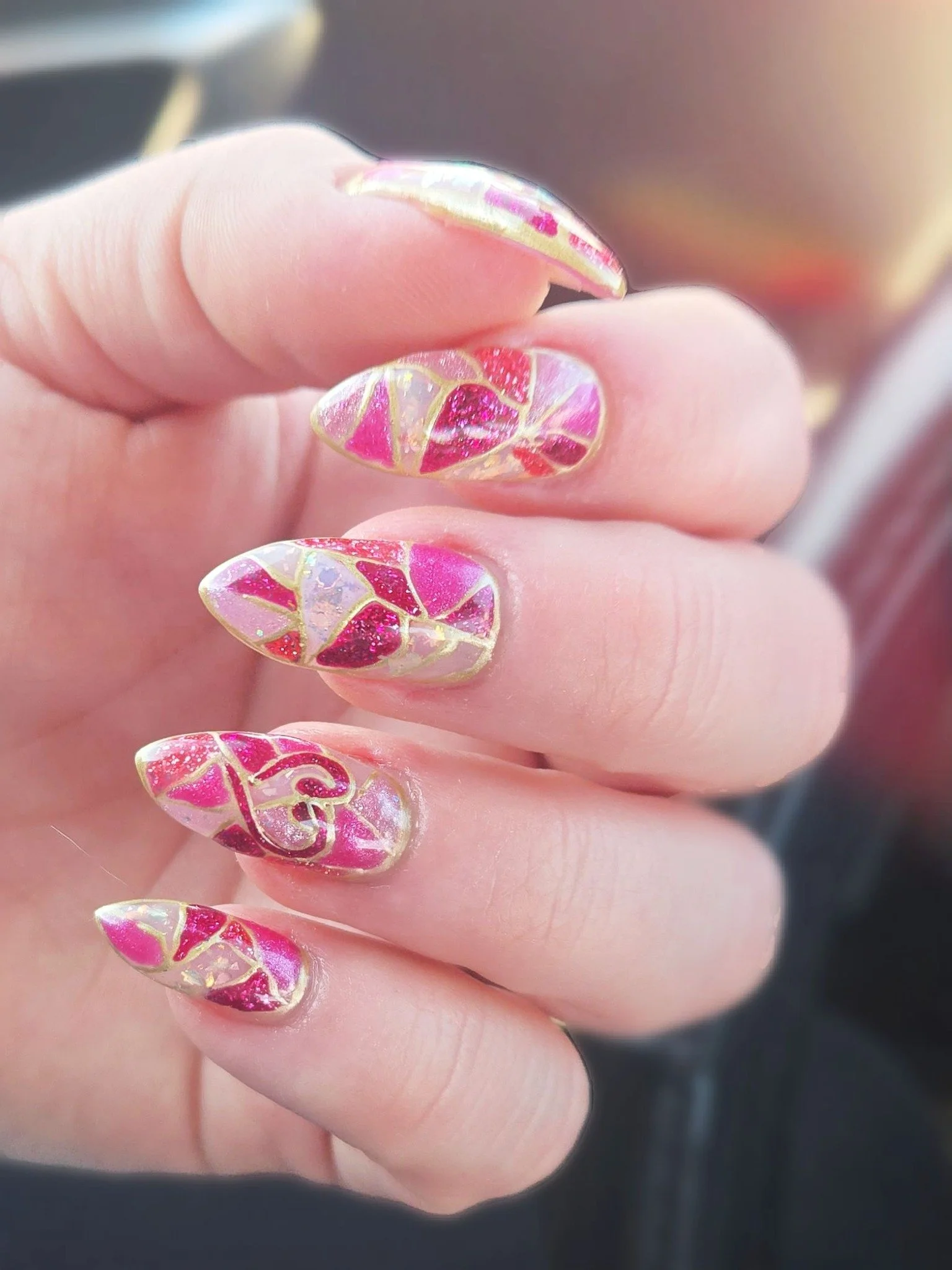 These stained glass nails were AMAZING 🩷😍
Excitation Salon &amp; Suites