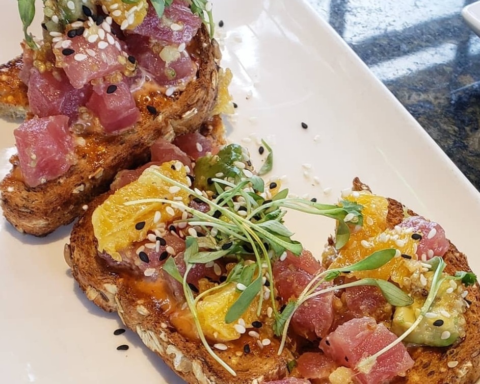 Topgolf Ahi tuna Avocado Toast