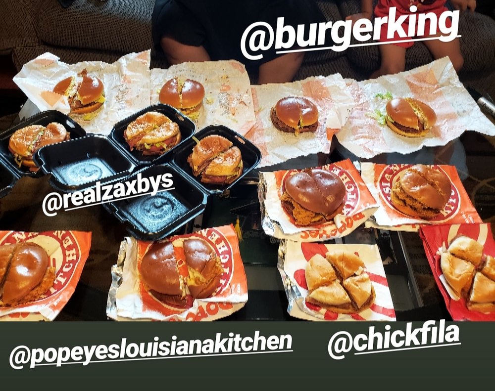 burger king, popeyes, chickfila, zaxbys