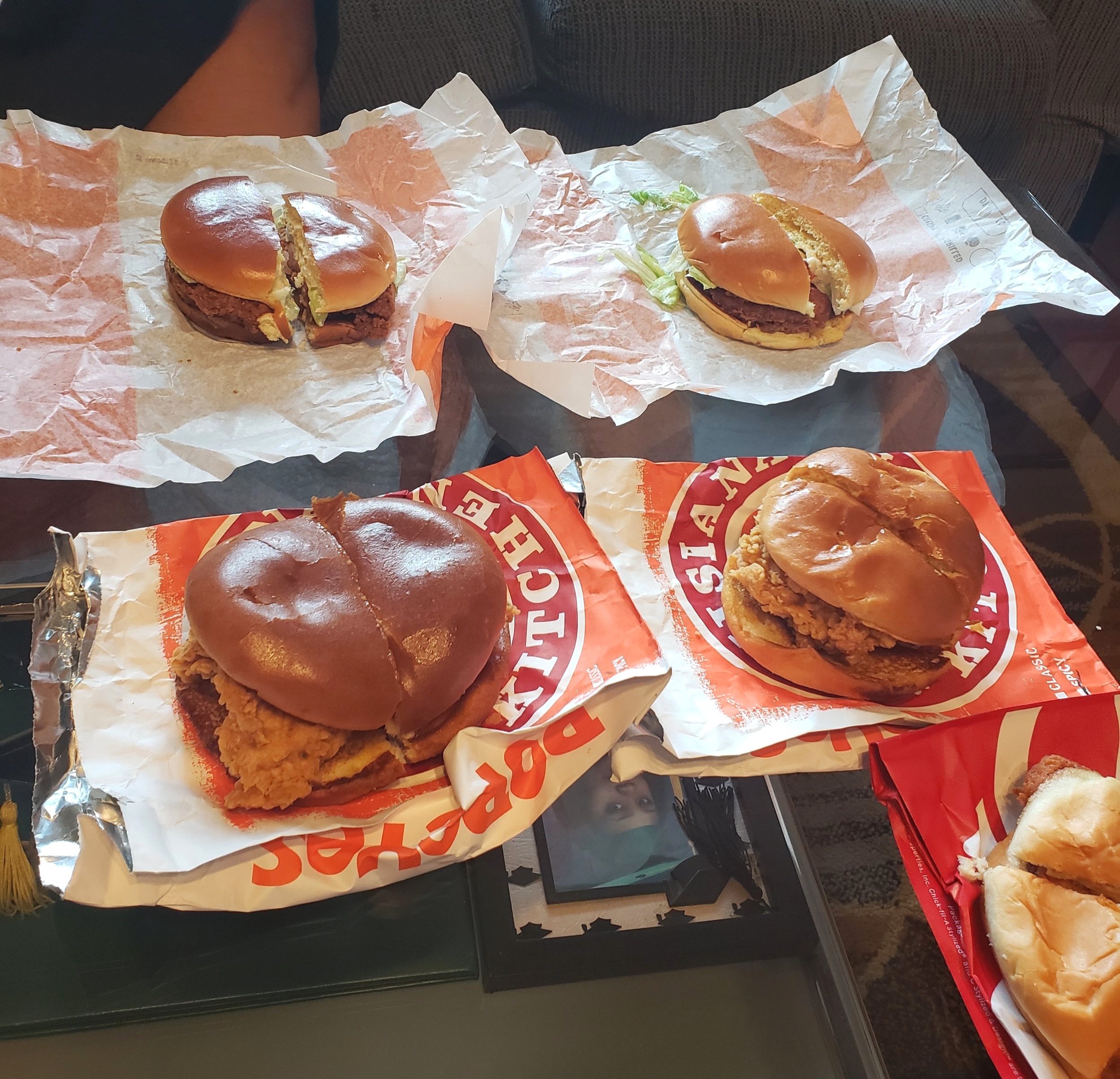 Popeyes, chikfila, burger king