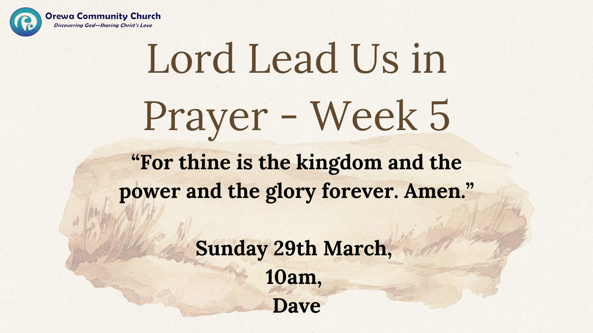 Lord Lead Us In Prayer - Week 5