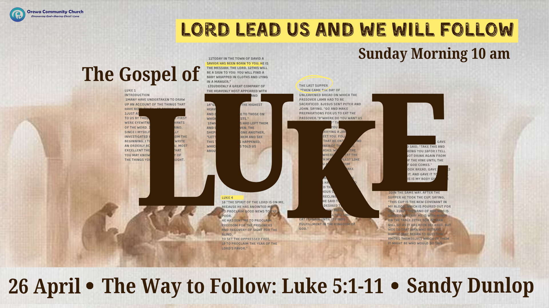 Lord lead us and we will Follow