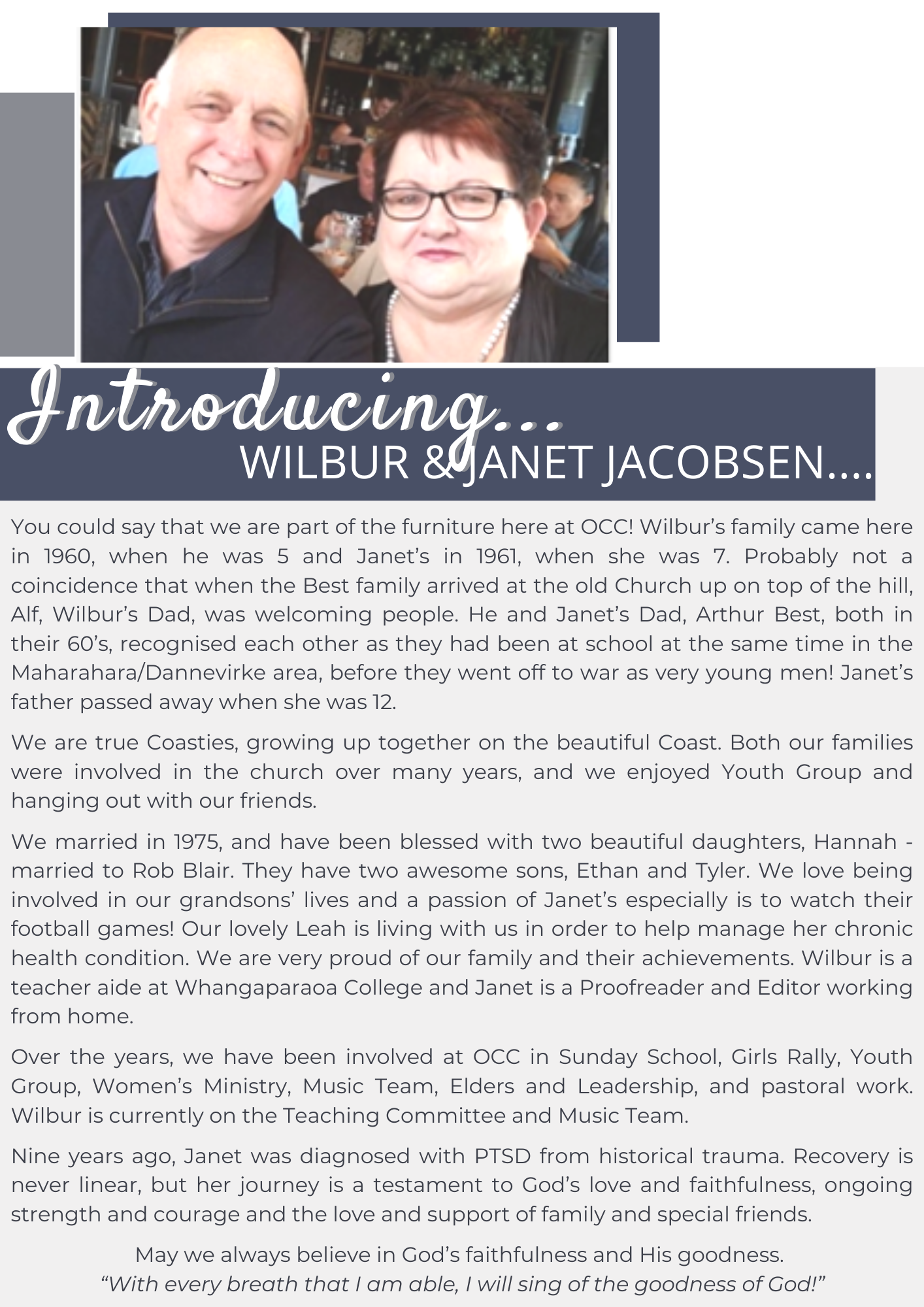 Wilbur & Janet Jacobsen — Orewa Community Church