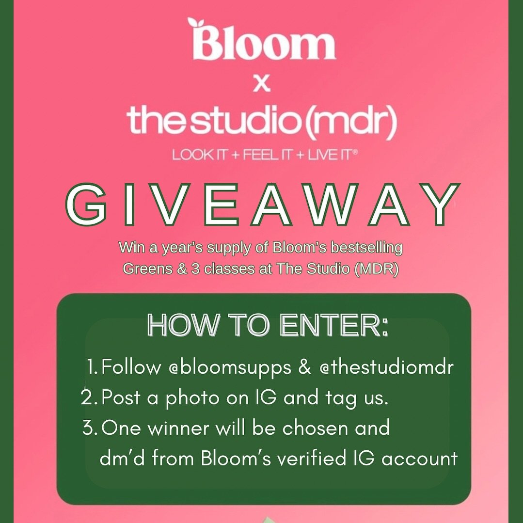 In case you missed it, @bloomsupps is sponsoring ALL CLASSES at ALL LOCATIONS tomorrow! If you attend class you will get some goodies from them along with samples of their delicious greens! We are also partnering with them for a very special giveaway