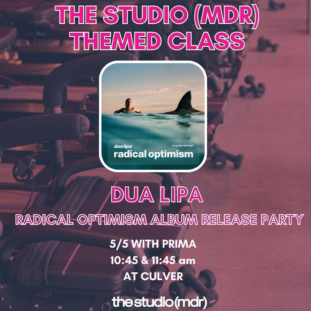 Calling all @dualipa fans!!!! @prima_tesh is celebrating Dua&rsquo;s new album release with a special themed class this weekend at Culver! Book your mega before class is full! ✨👏