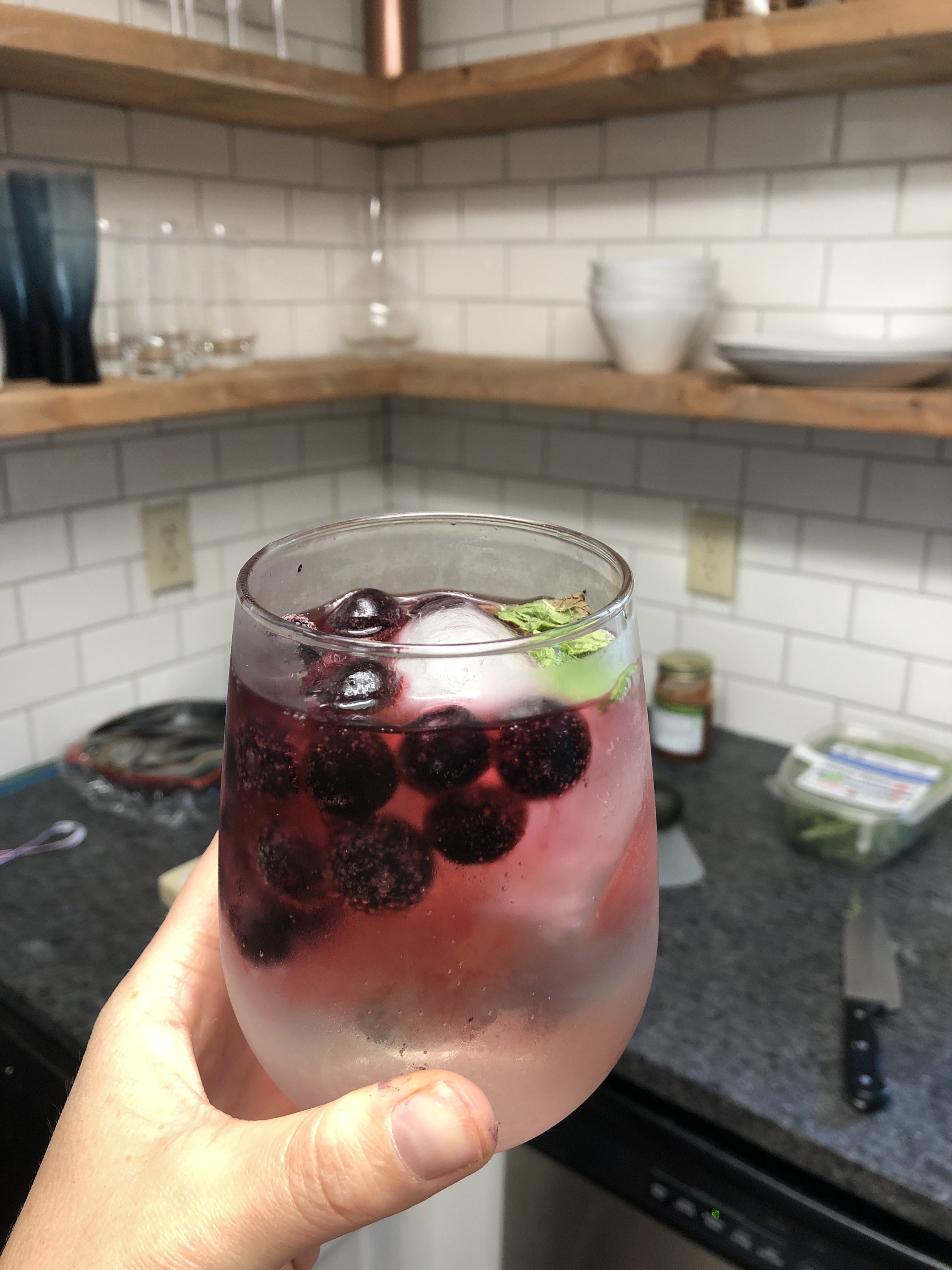 Low Calorie Blueberry and Mint Summer Spritzer