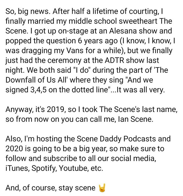Evolution or just a name change?
We'll see... If you're not adapting, you're stagnating.

Stay Scene 🤘

#IanScene #Evolution #PodcastHost #SceneDaddy #Scene #Podcasts #Scenegirls #Sceneguys #Core #metalcore #posthardcore #poppunk #emo #alternative #