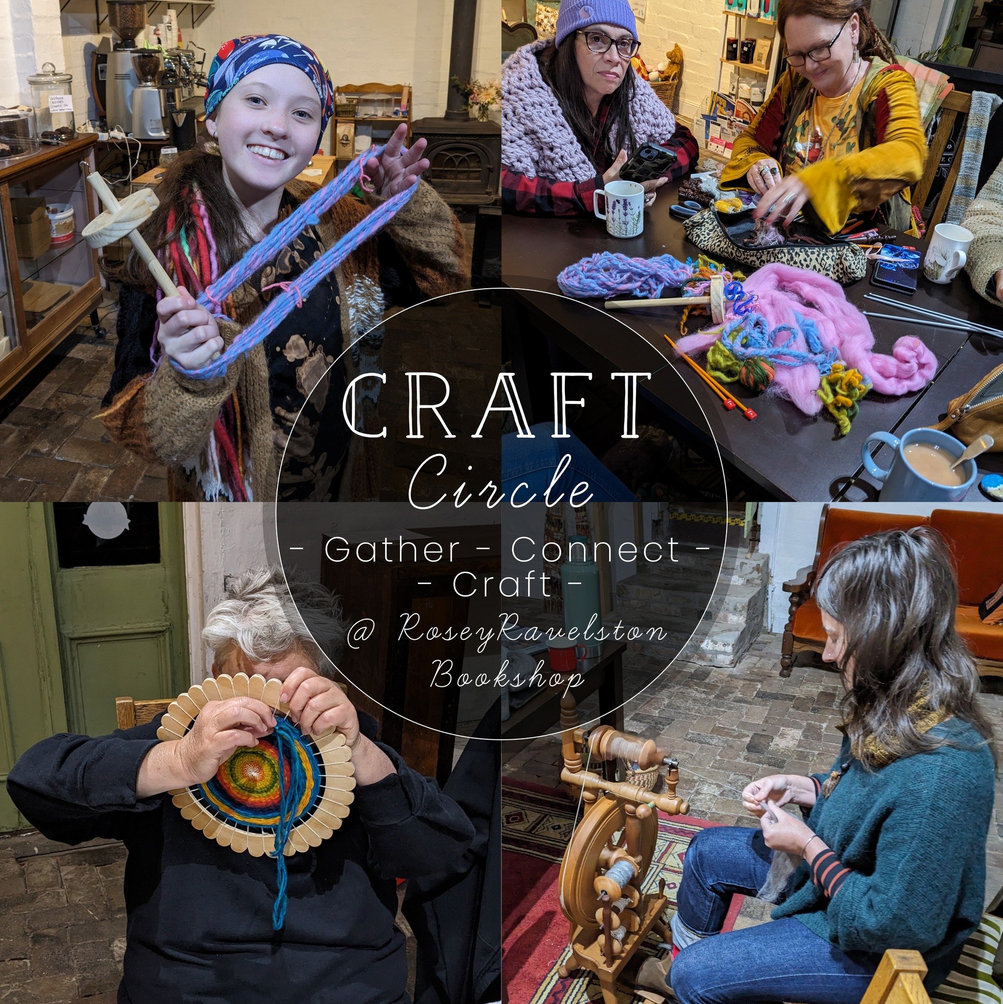It&rsquo;s that time of the month again! Join us next Saturday 18 at 6 pm in @roseyravelstonbooks for Craft Circle. All crafts and craftspeople welcome!

For your calendar: Craft Circle, the 3rd Saturday of Every Month, from 6 pm to 9 pm! 

As always