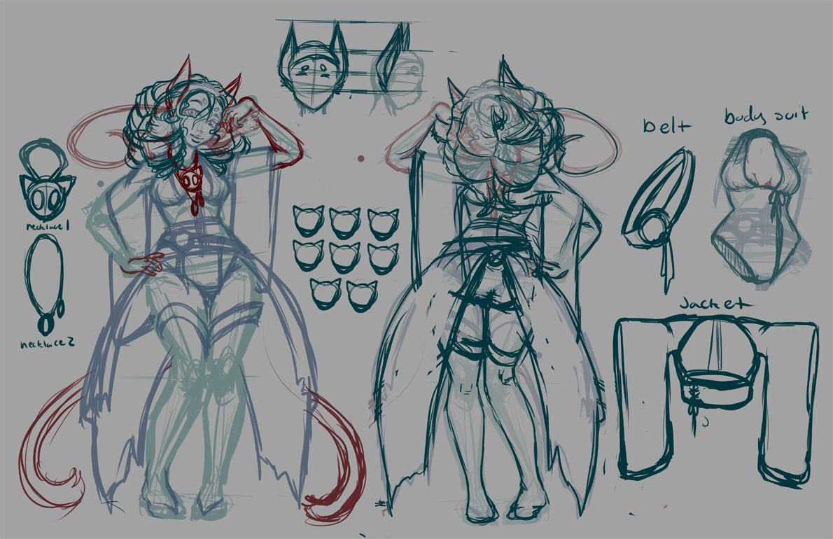 Quick Sketch to Capture Layered Costumes and then Breaking down the Parts