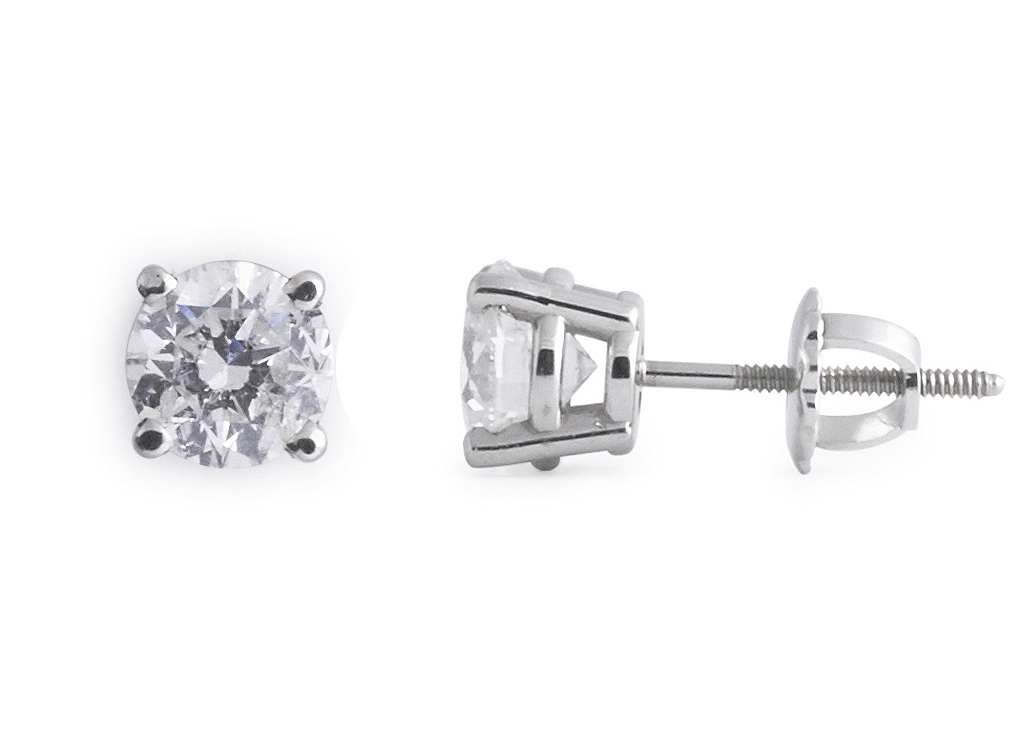 2.04ct Round Brilliant Diamond Studs