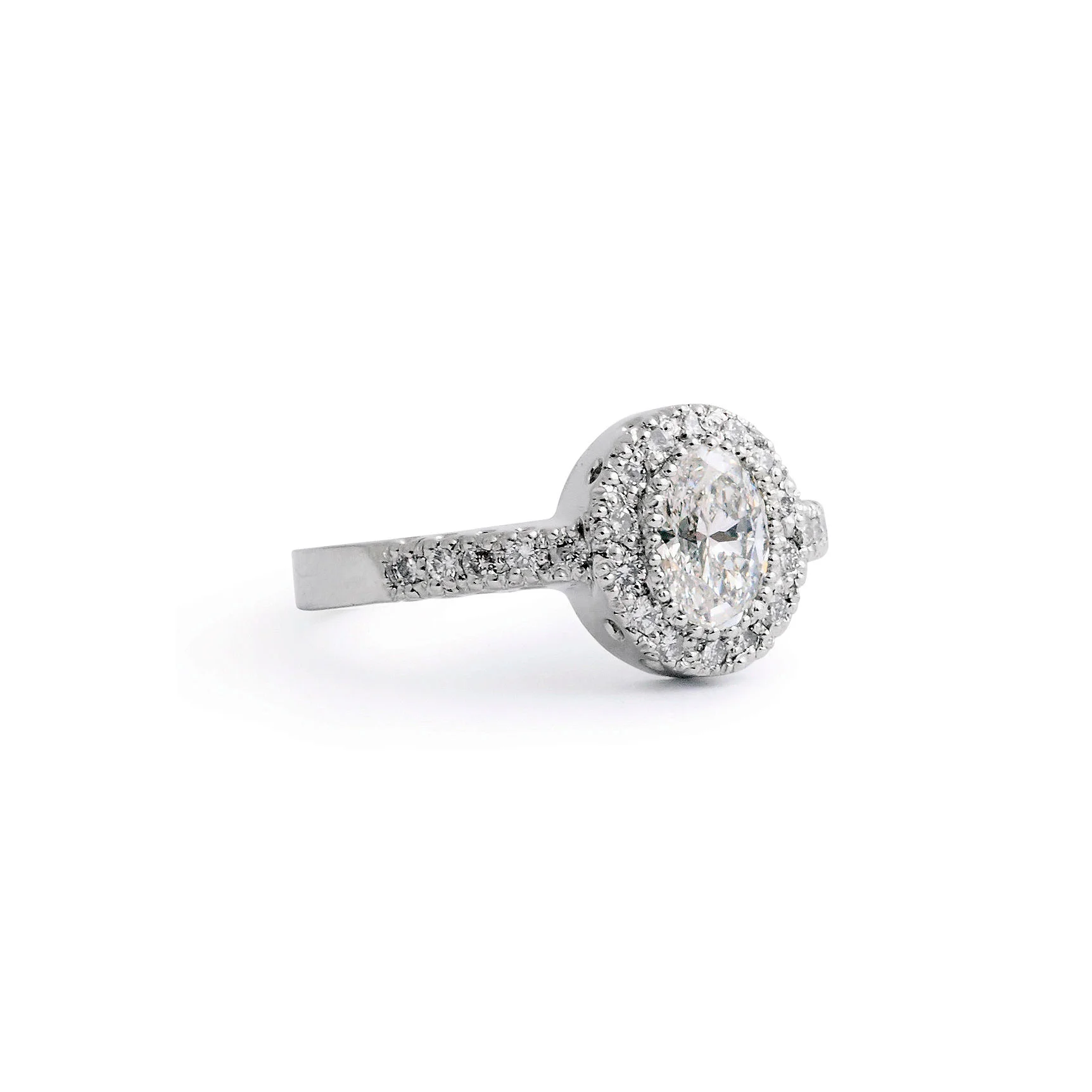 Oval Shaped Engagement Ring With Halo