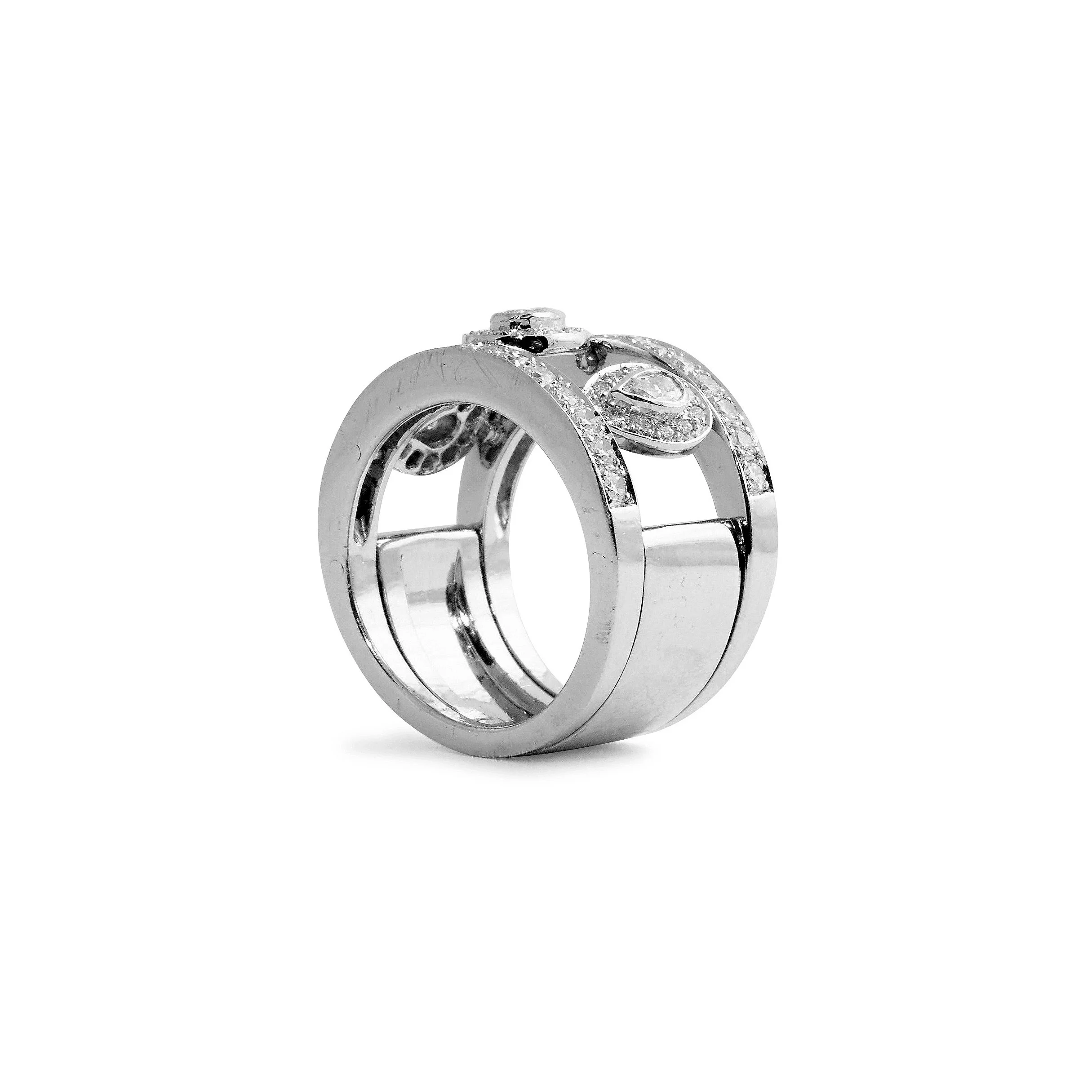 Three Pear Shape Diamond Wedding Band