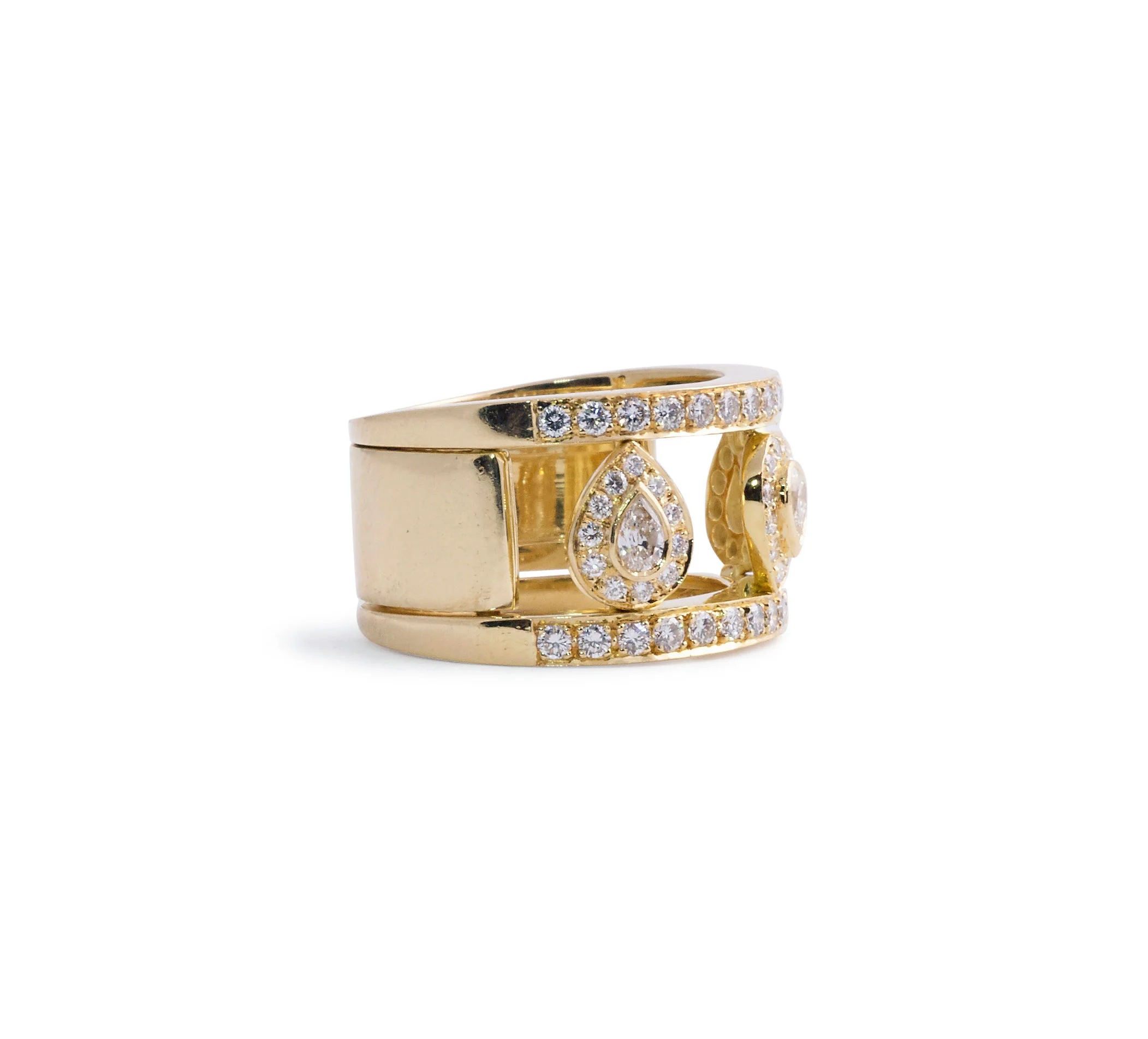 Triple Pear Shape Diamond Wedding Band