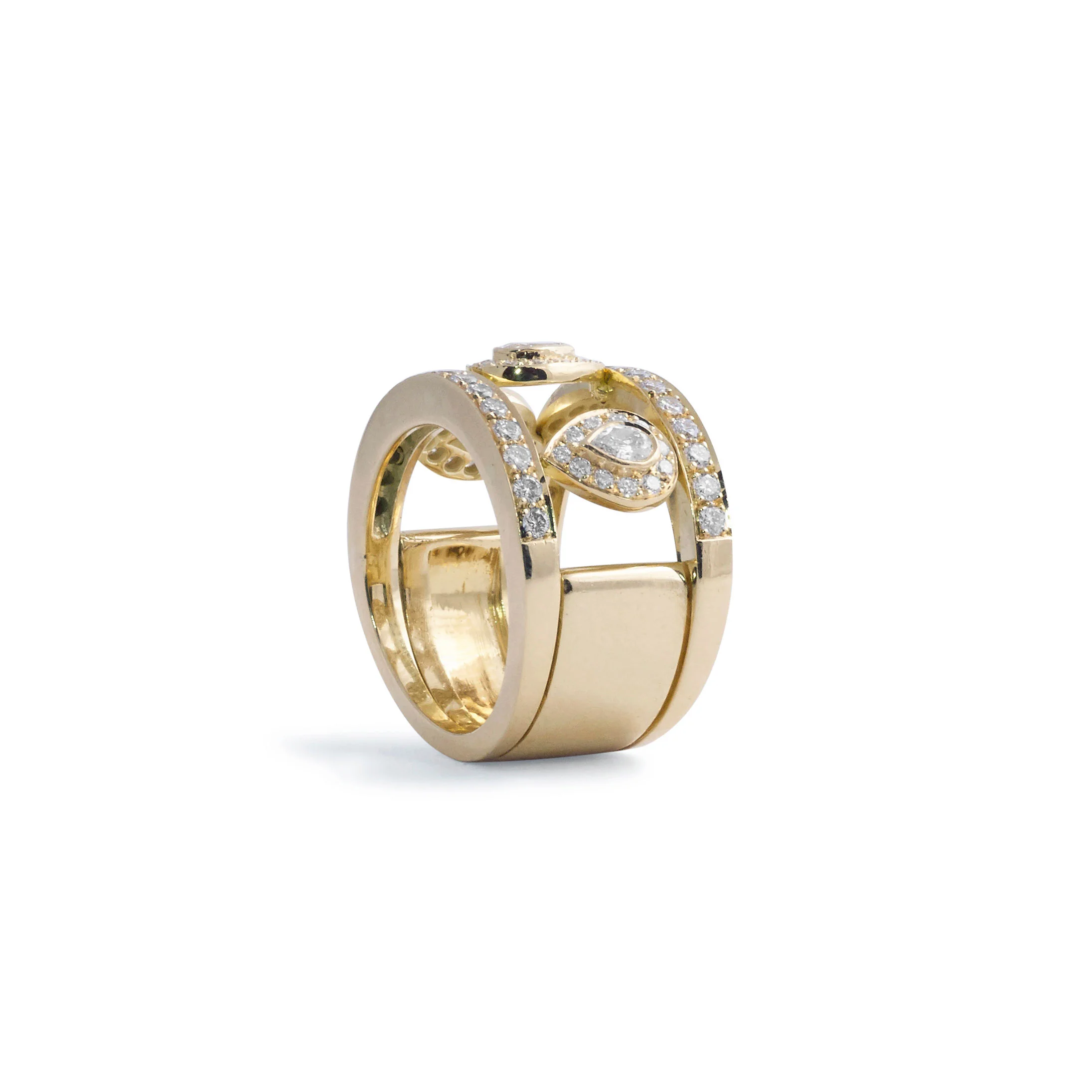 Triple Pear Shape Diamond Wedding Band