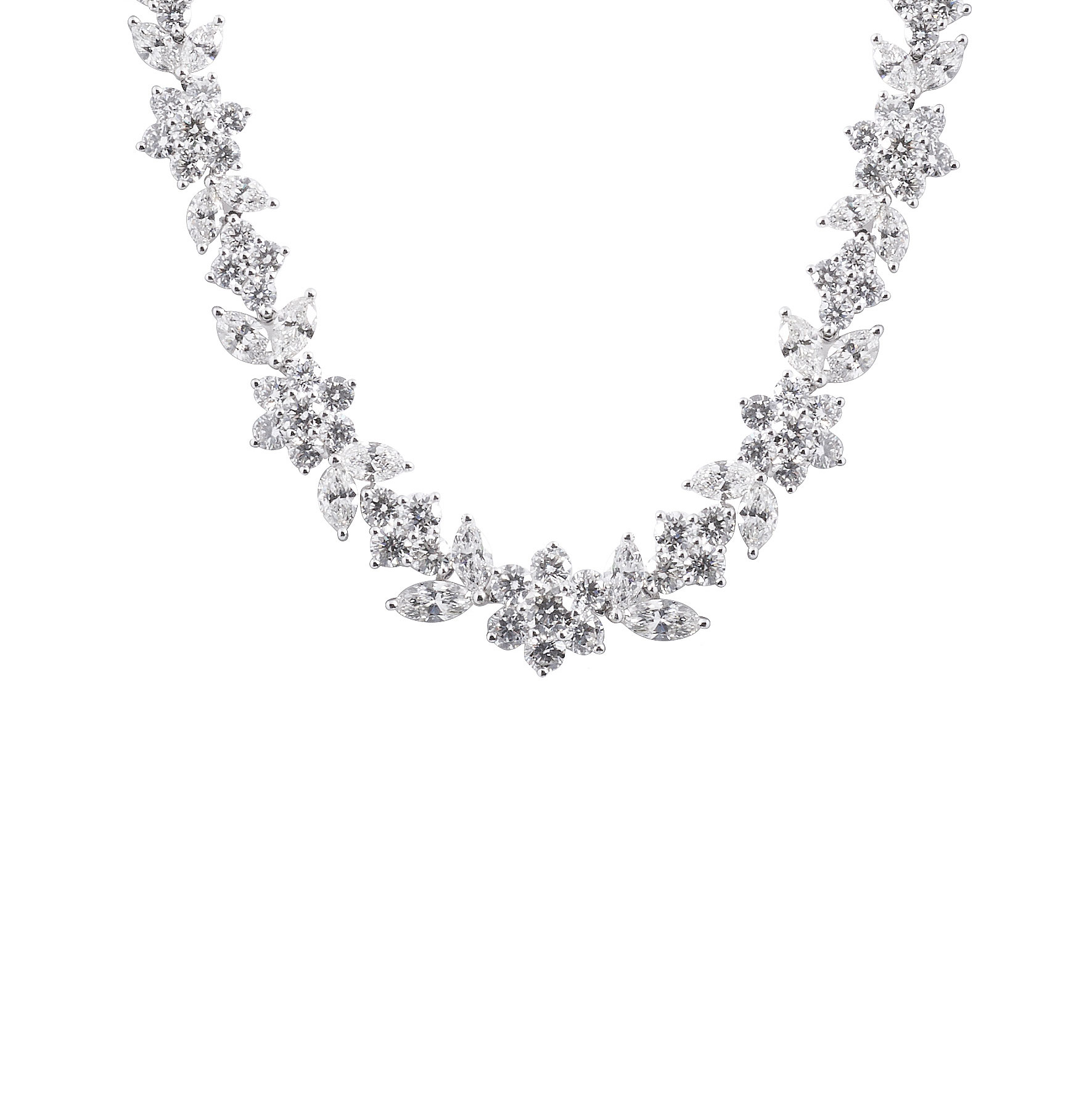Flower Cluster Diamond Necklace