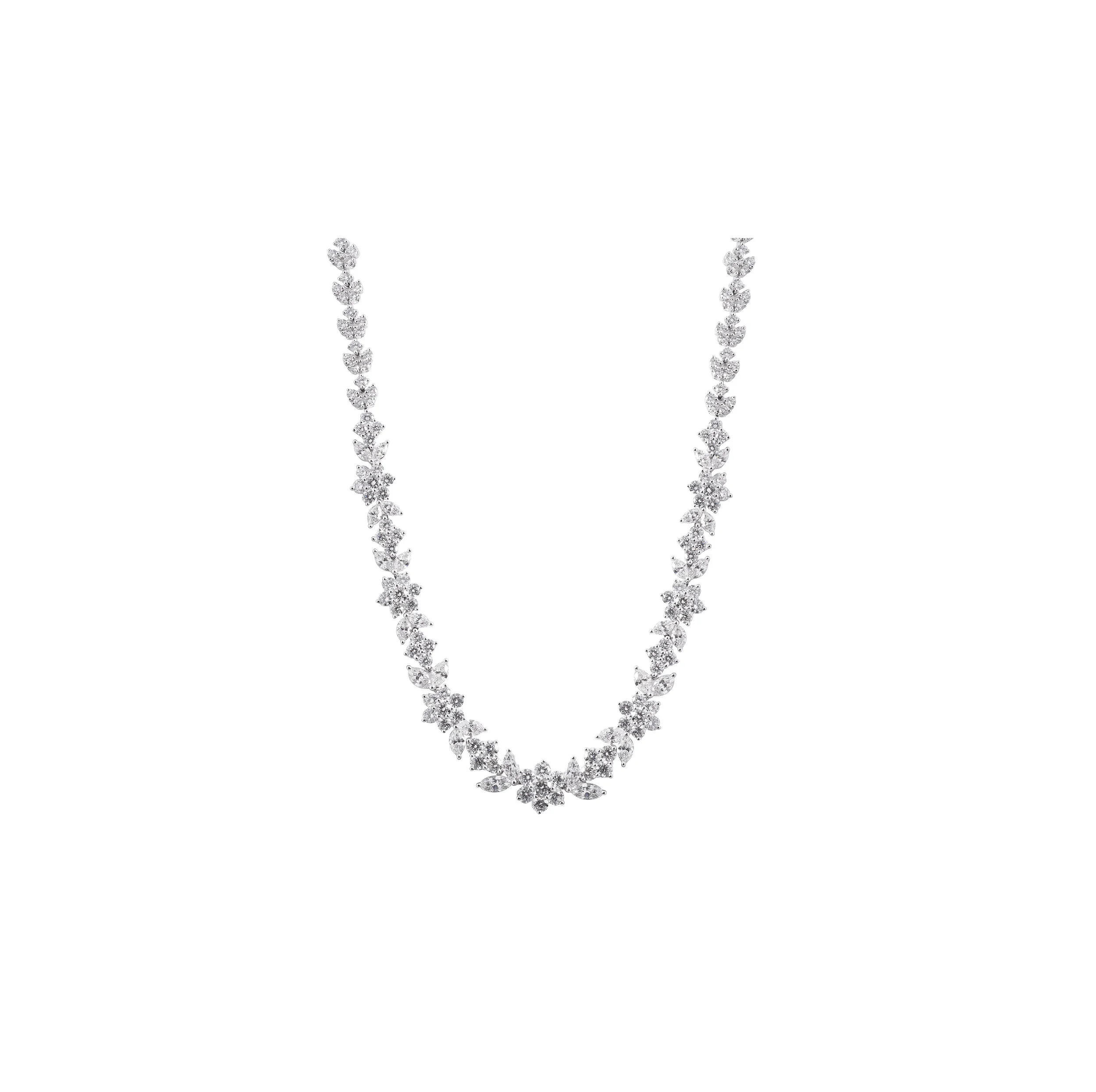 Flower Cluster Diamond Necklace