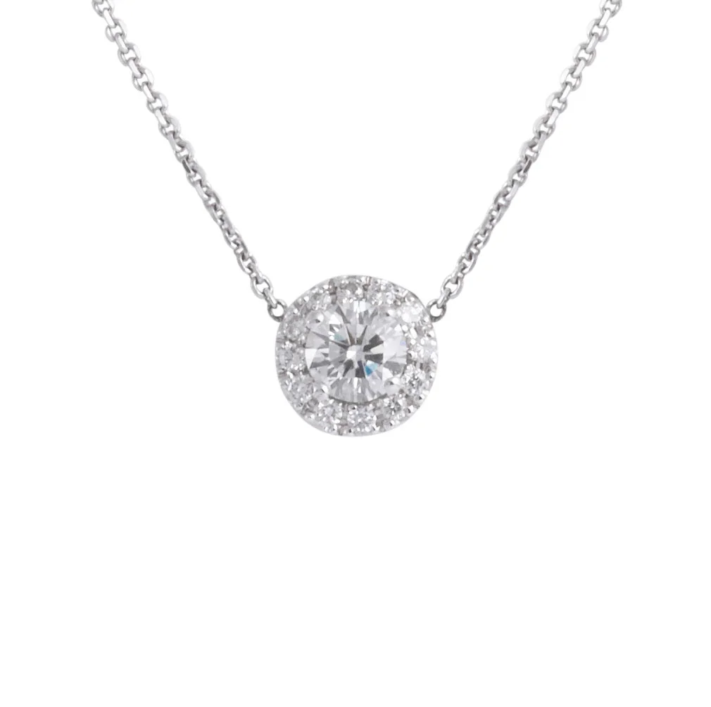 Copy of Round Diamond Solitaire Pendant With Halo