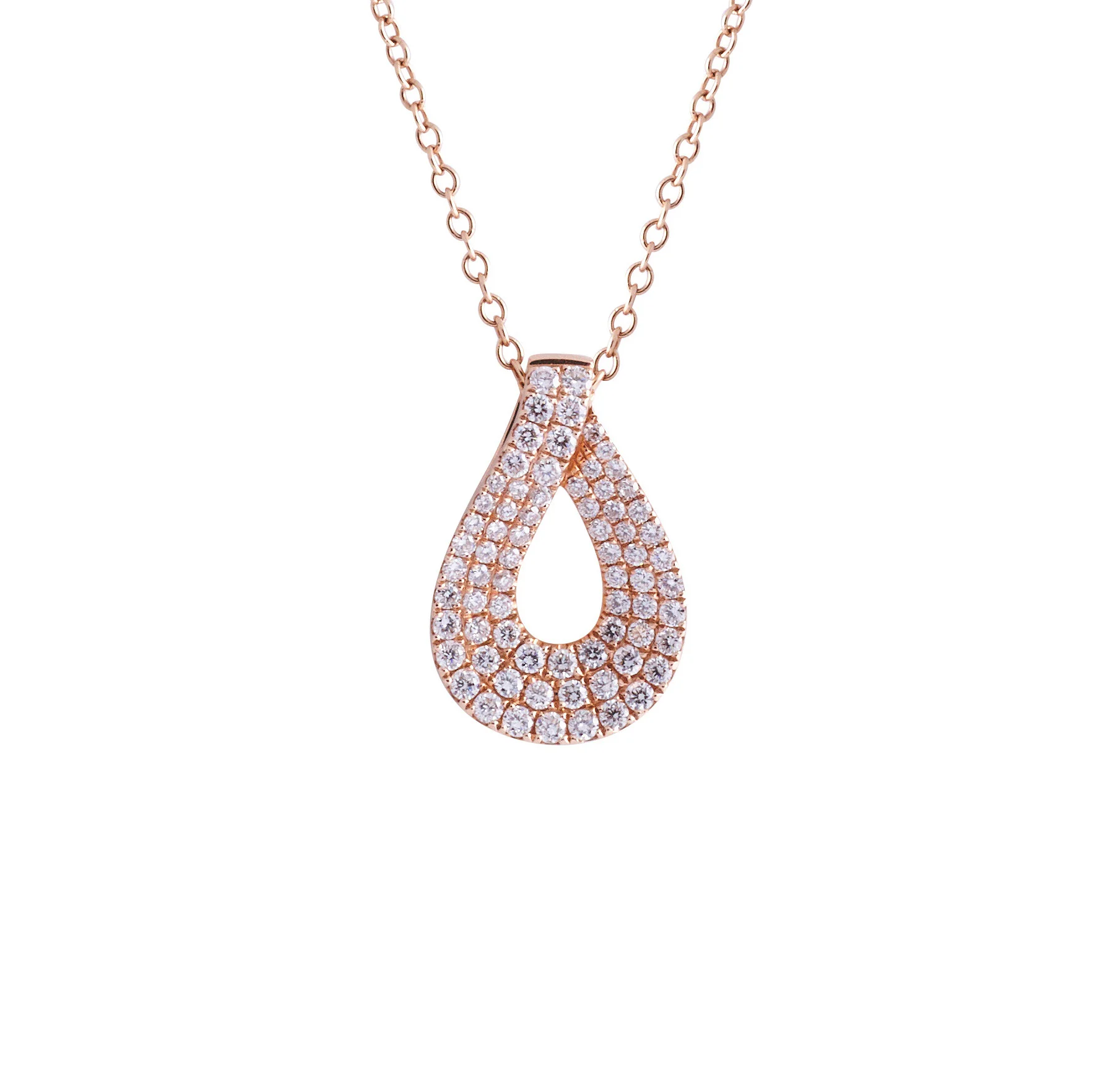 Pear Shape Pavé Diamond Pendant Necklace
