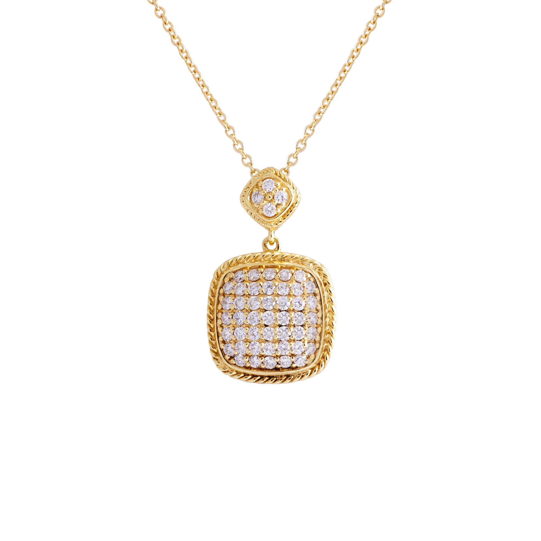 Cushion Shape Diamond Pendant Necklace