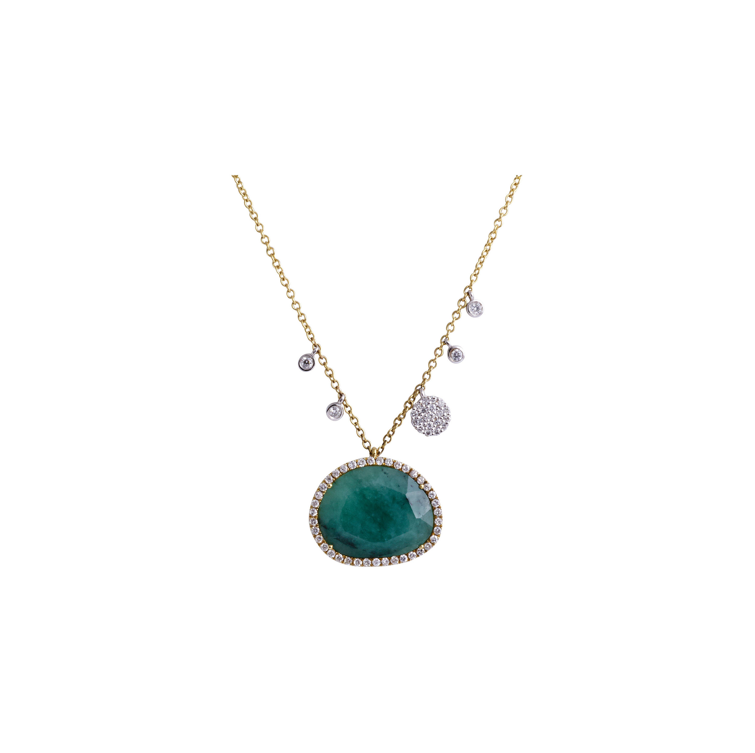 Green Emerald and Diamond Necklace