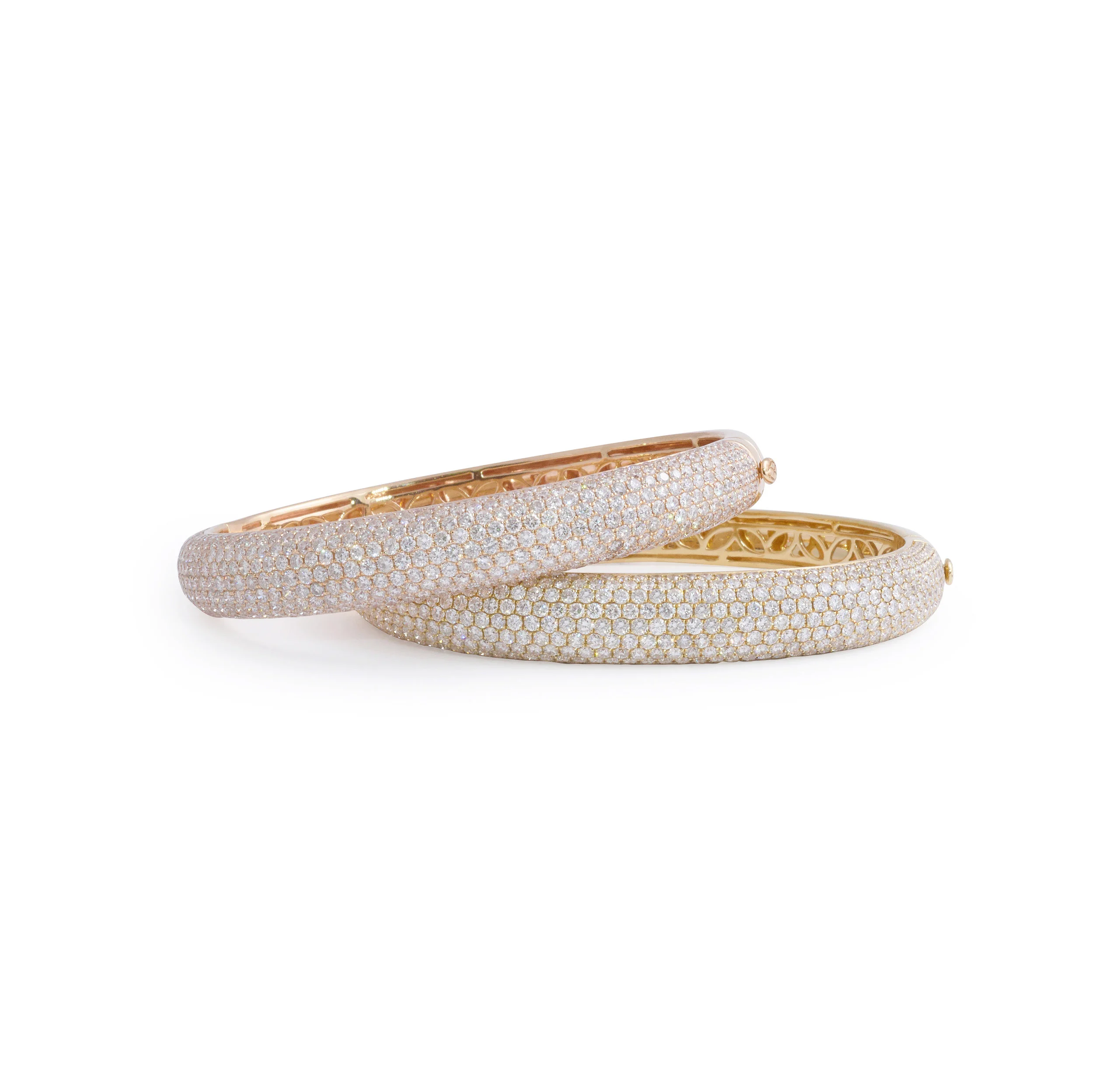 Yellow Gold and Pavé Diamond Bangle