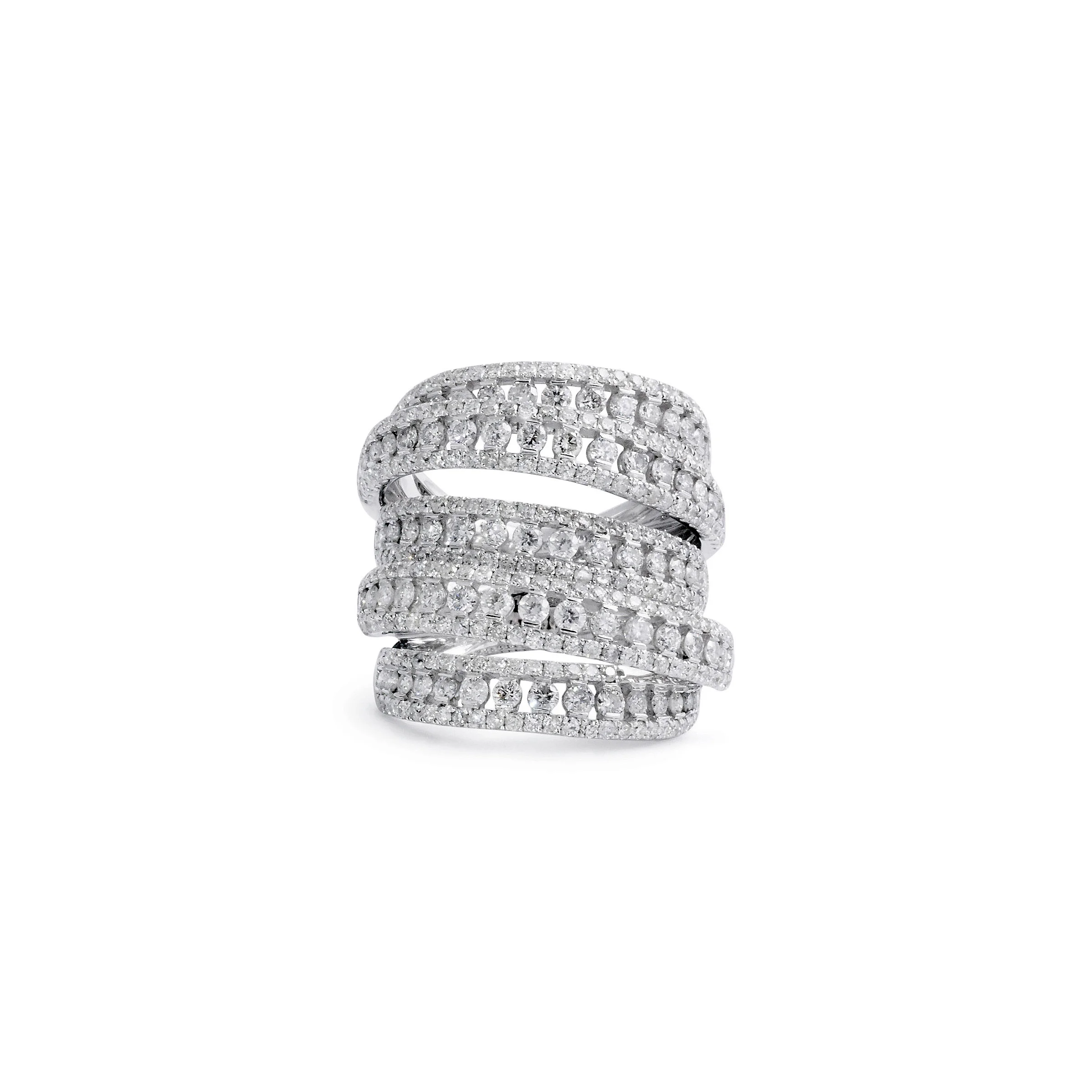 Multi Level Pavé Diamond Ring