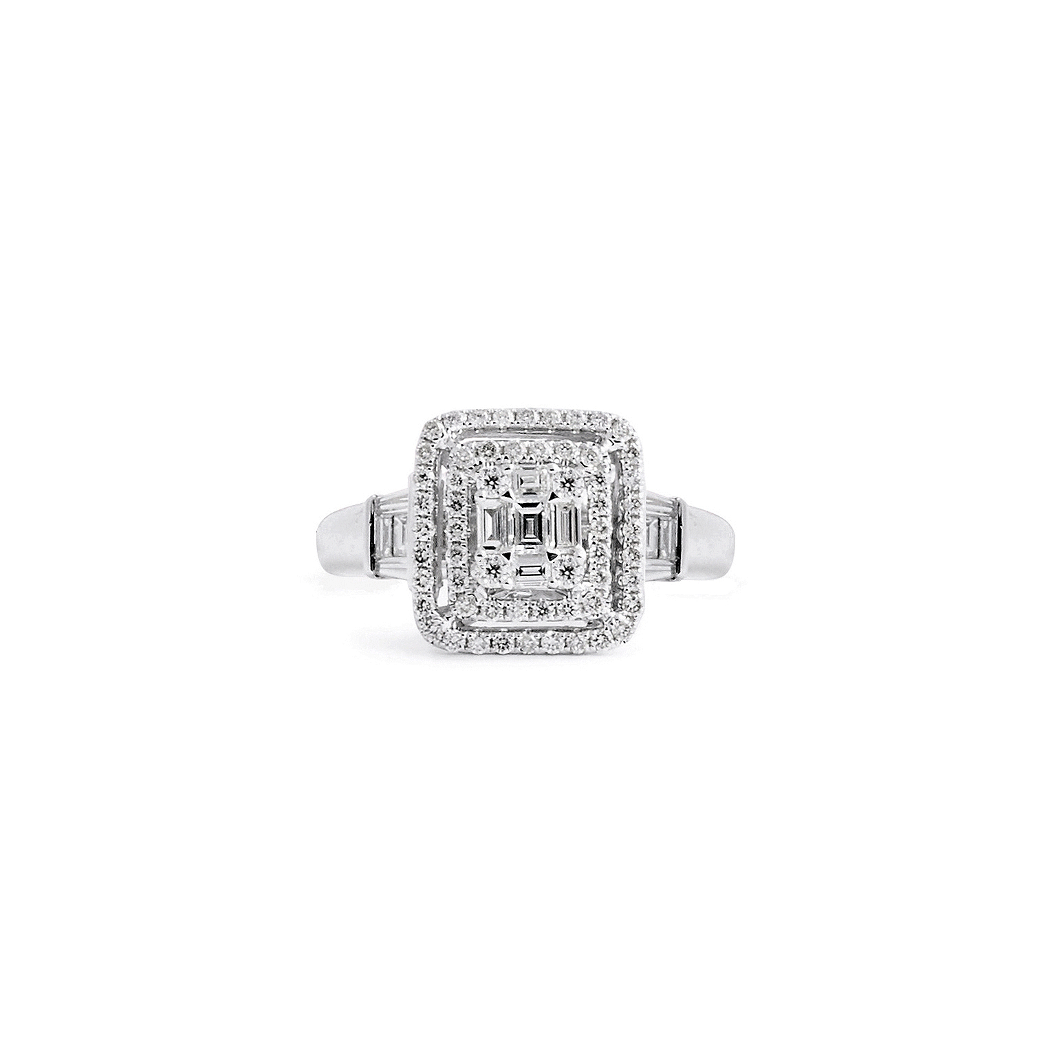 Round Brilliant and Baguette Engagement Ring