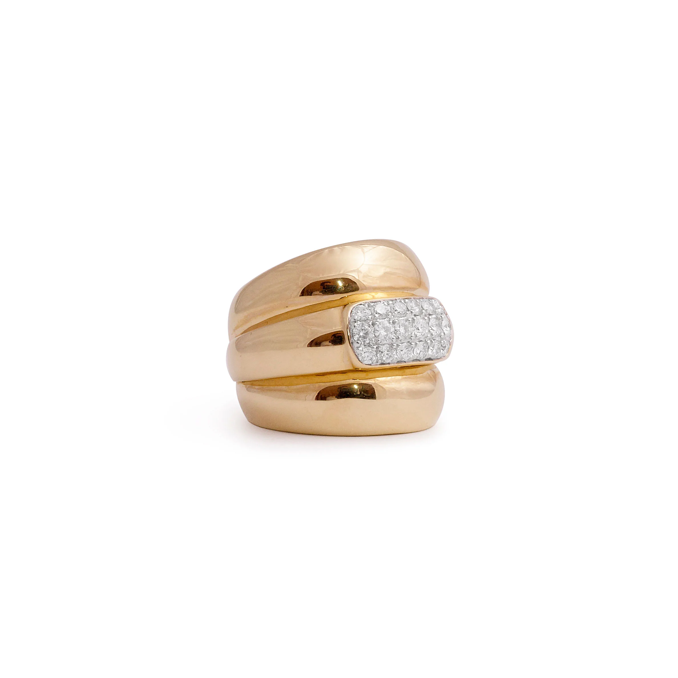 Gold and Diamond Fashion Ring
