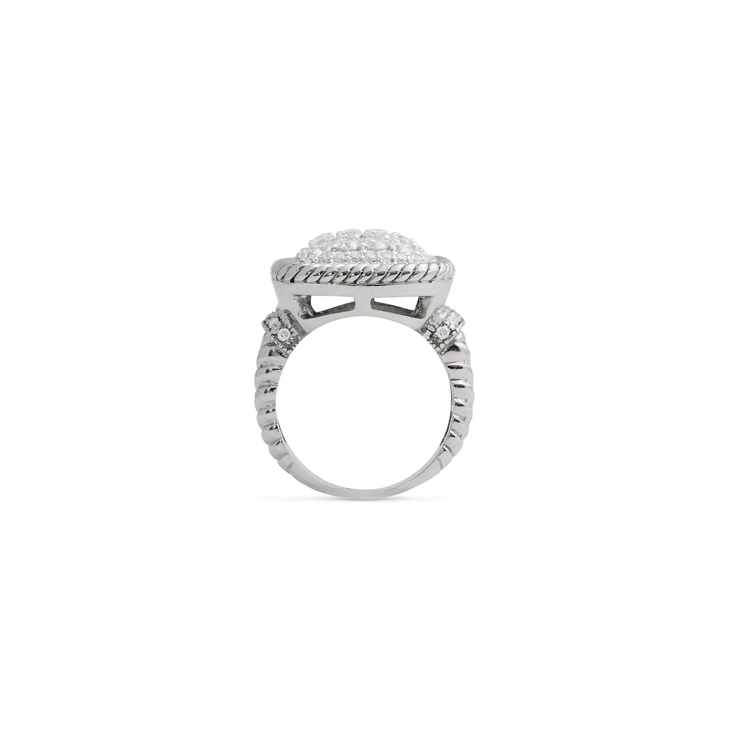 Cable-Style Gold and Diamond Ring
