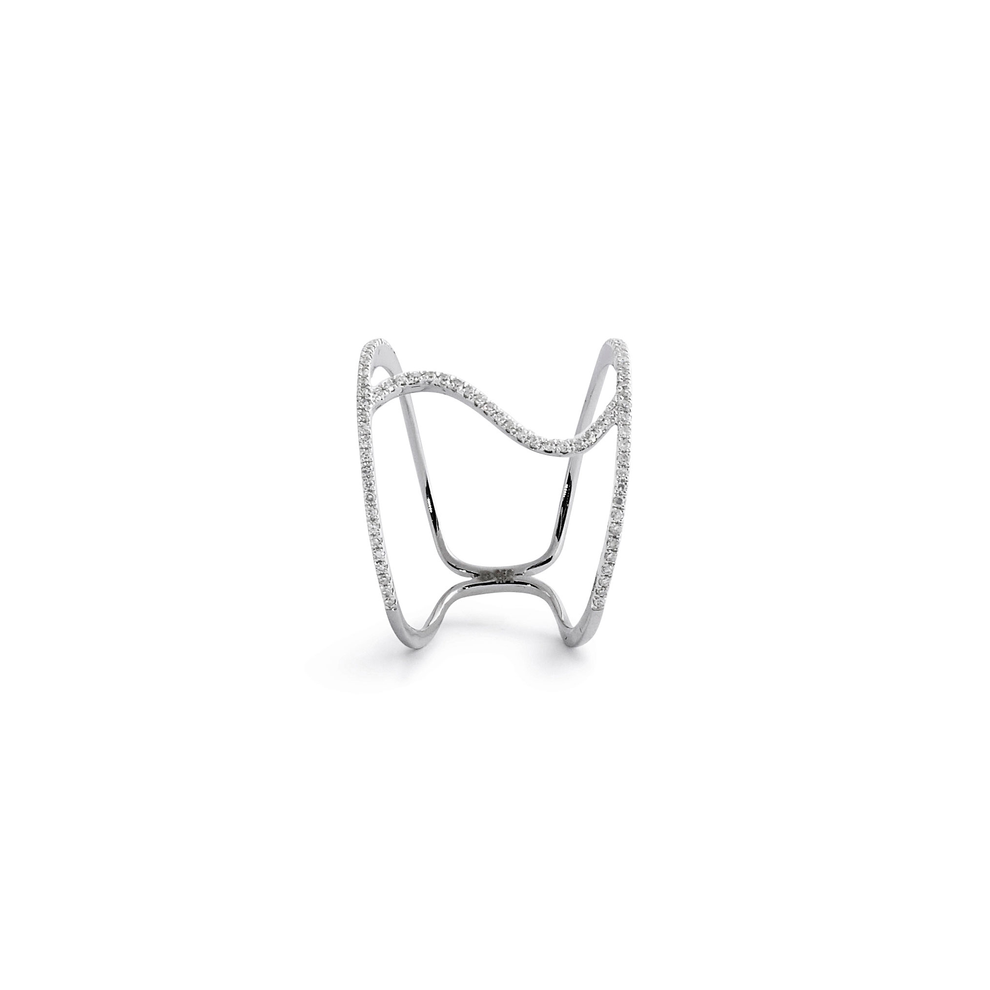 Thin Diamond and White Gold Ring