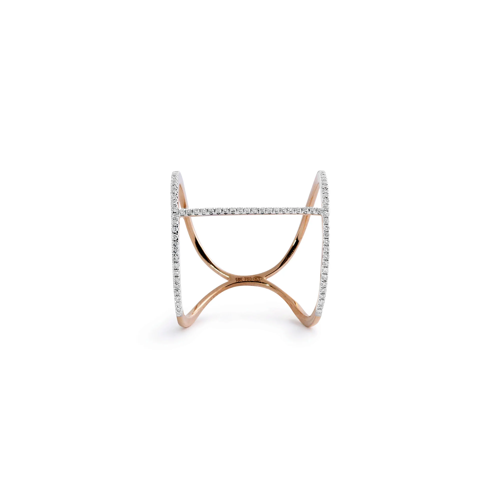 Thin Diamond and Rose Gold Ring