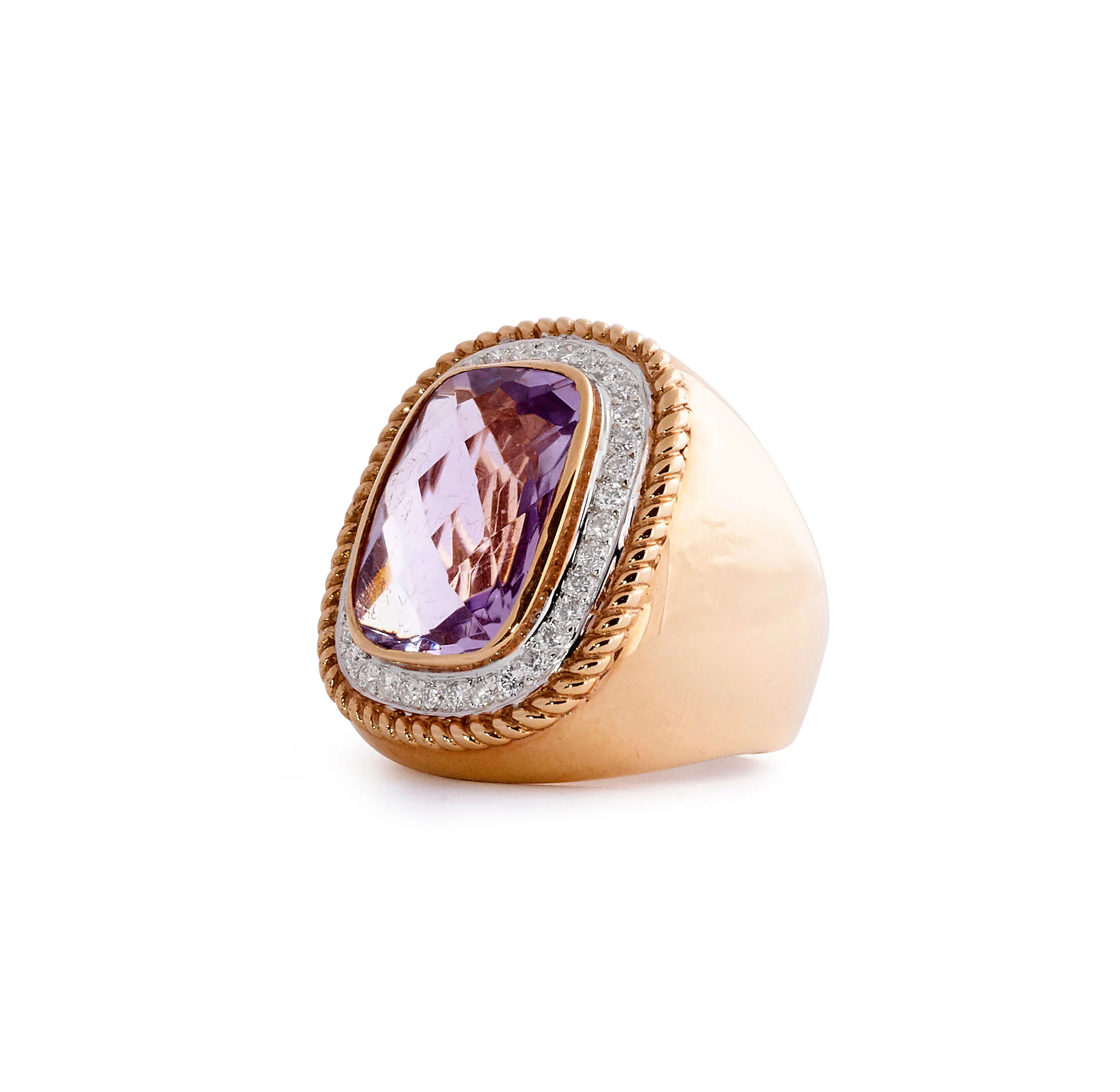 Amethyst and Diamond Cocktail Ring