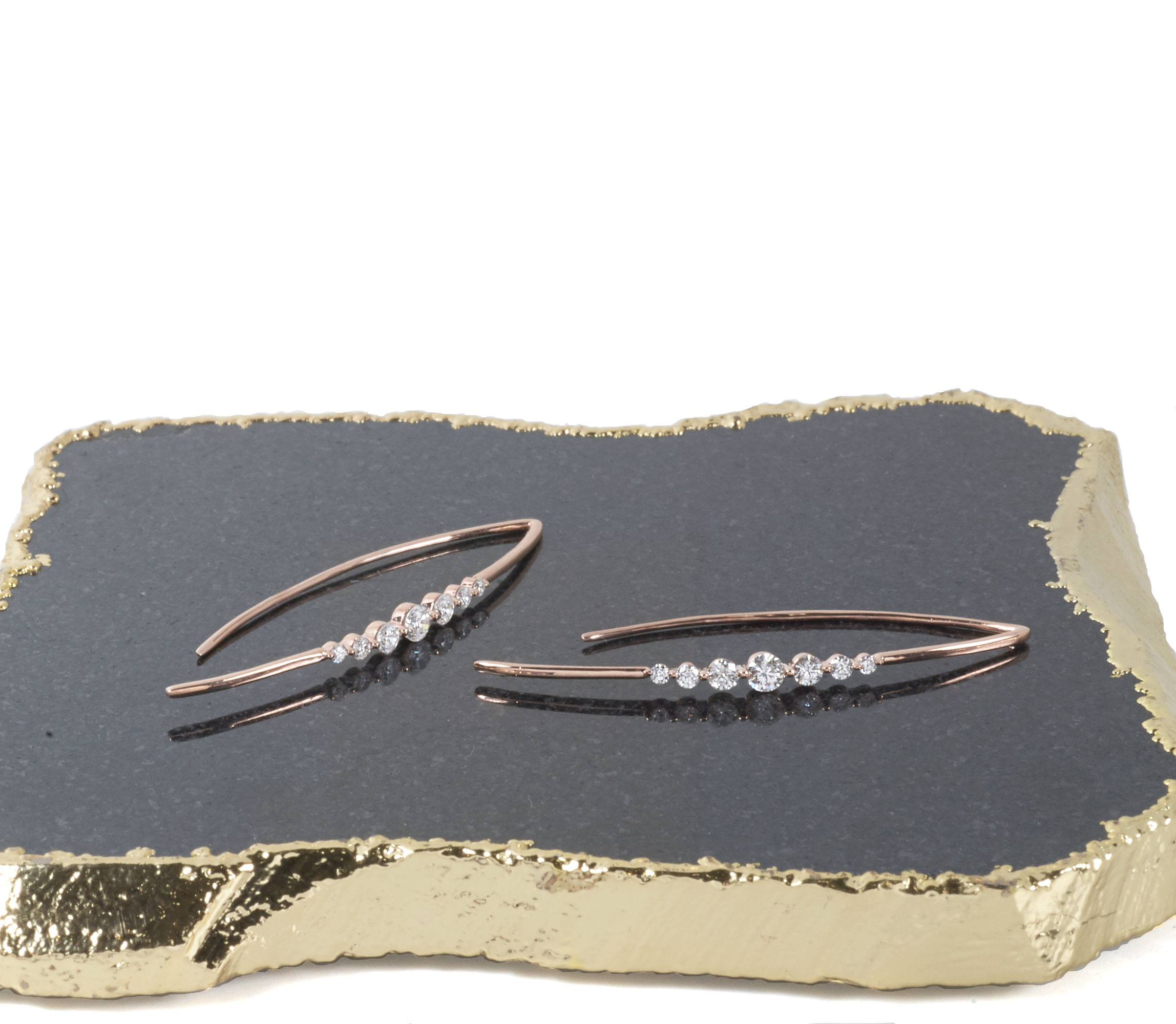 Long Slip-Through Diamond Earrings