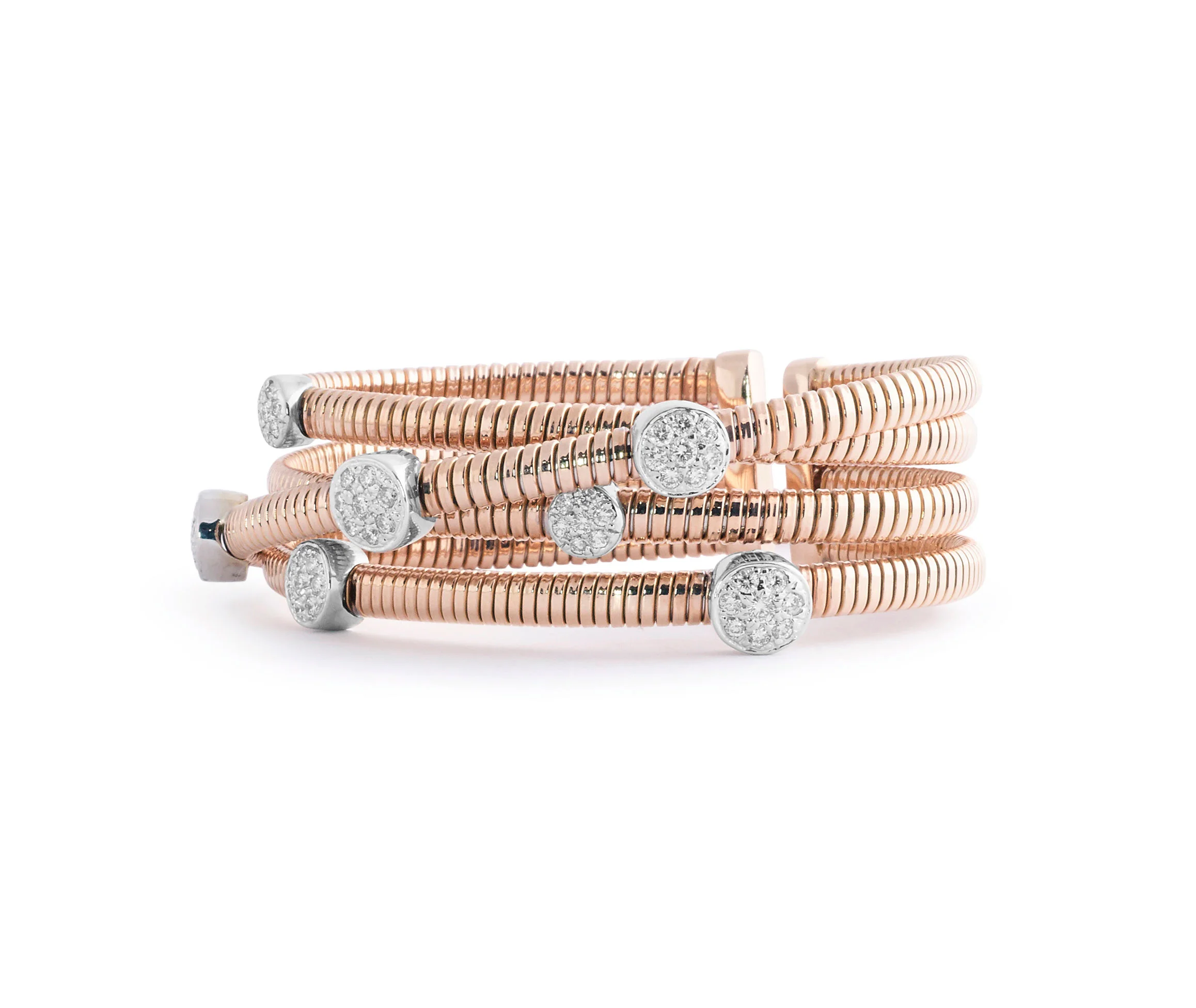 Rose Gold Cuff Bracelet with Diamonds