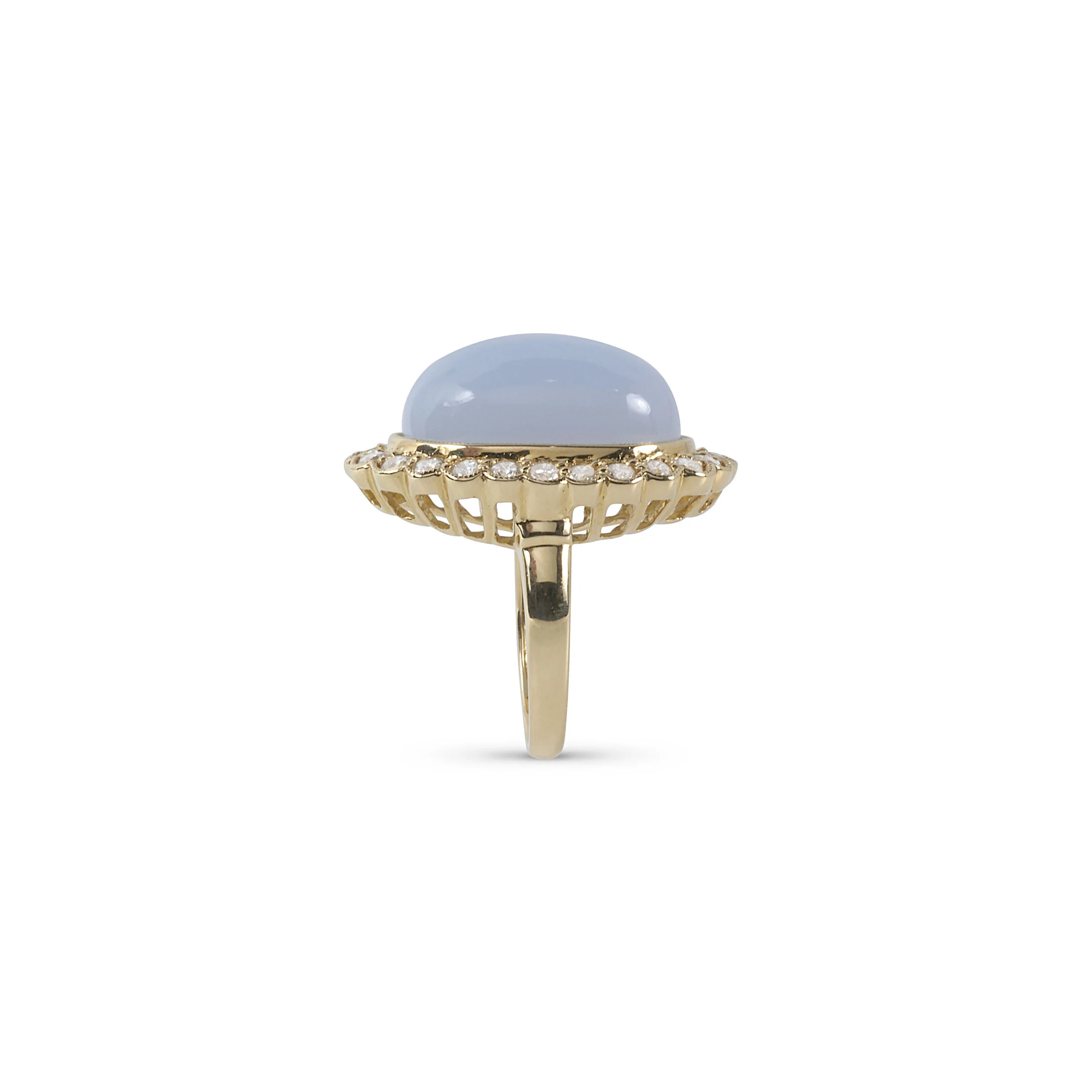 Chalcedony and Diamond Cocktail Ring
