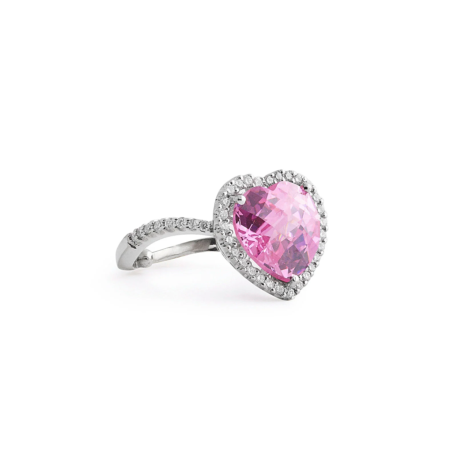 Pink Quartz and Diamond Ring