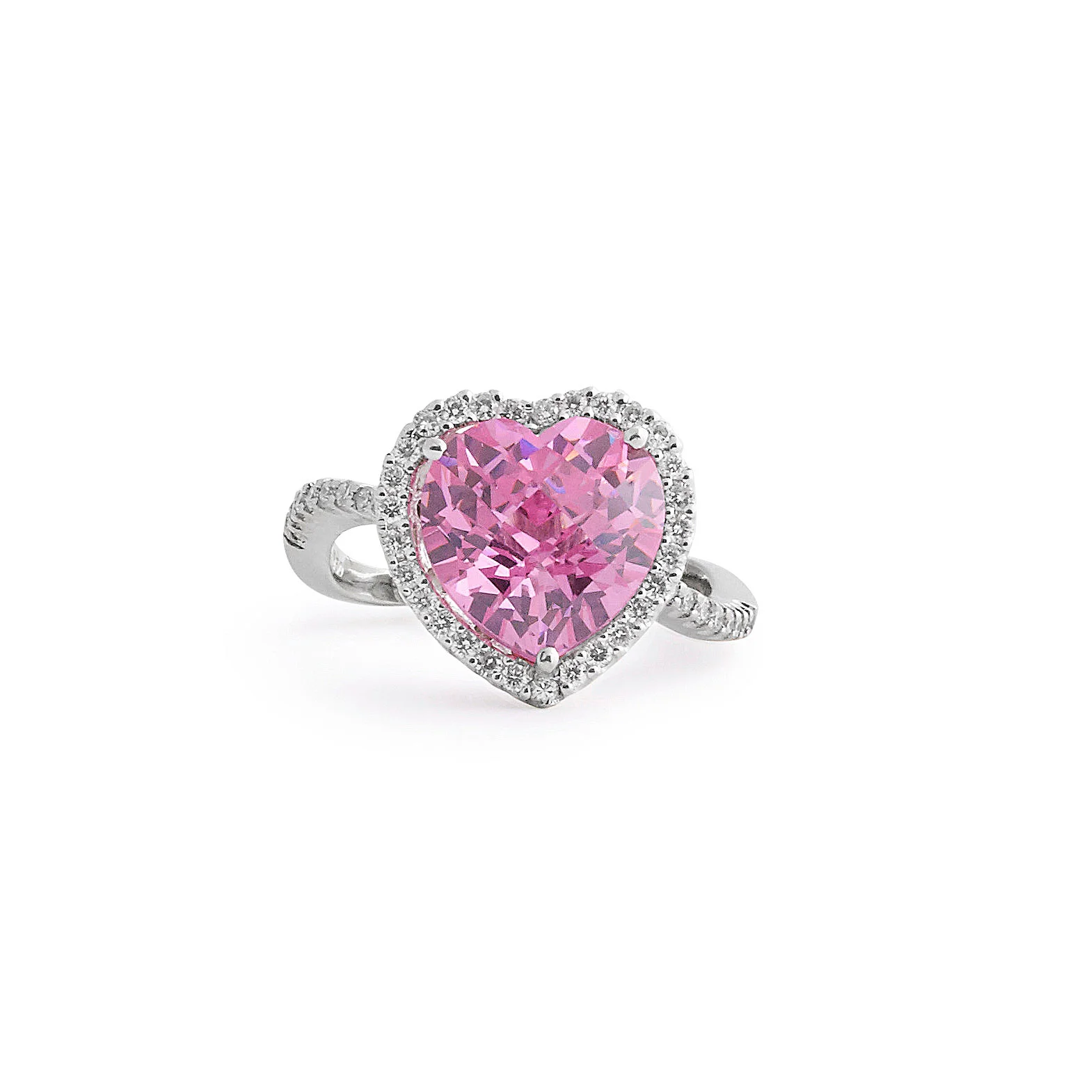 Pink Quartz and Diamond Ring