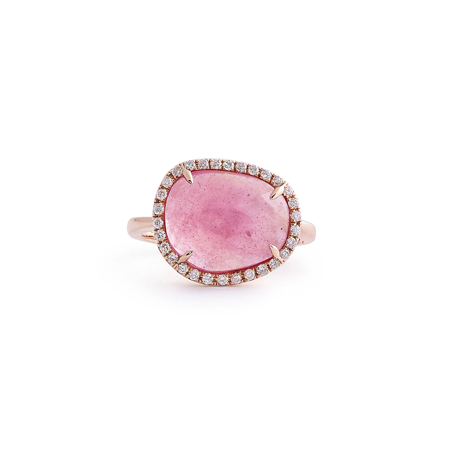 Pink Sapphire and Diamond Ring