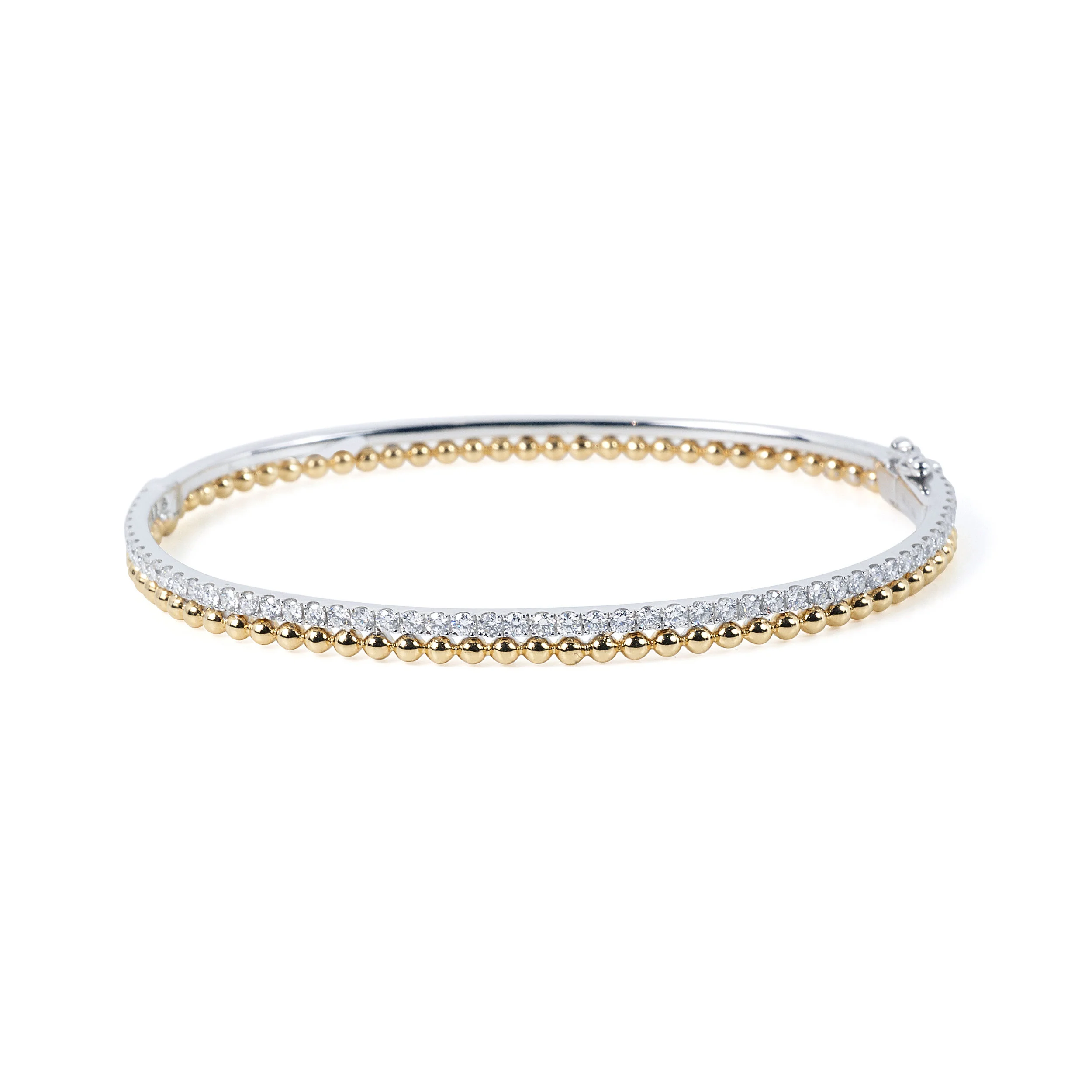 Stacked Gold and Diamond Bangle