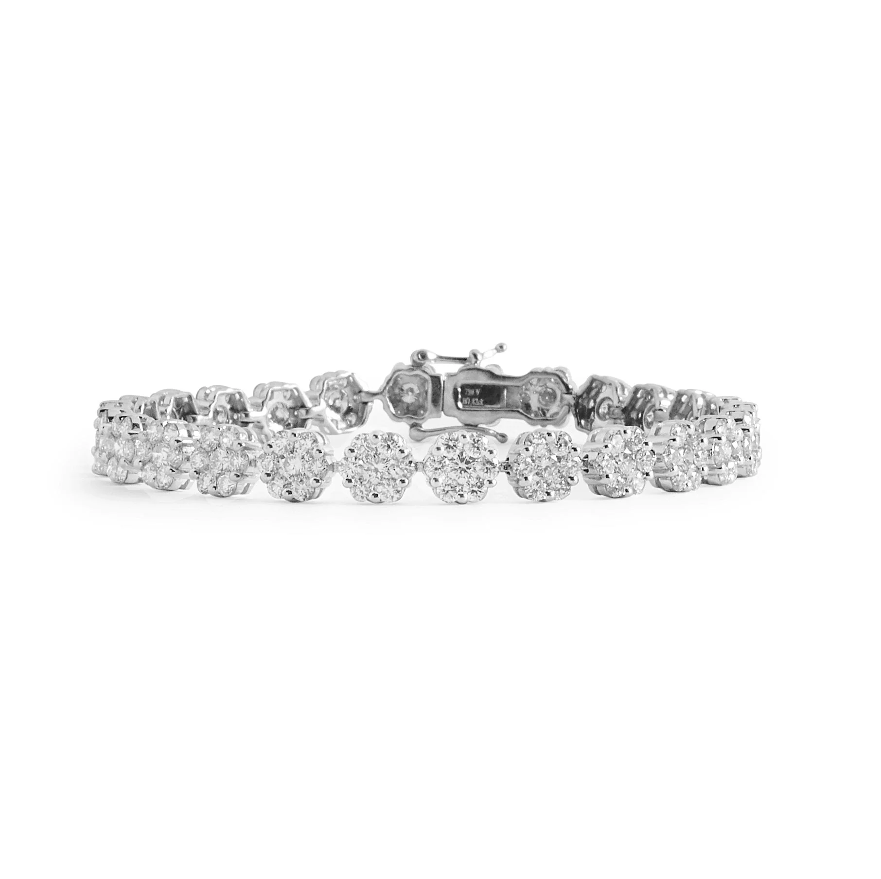 Diamond Cluster Tennis Bracelet