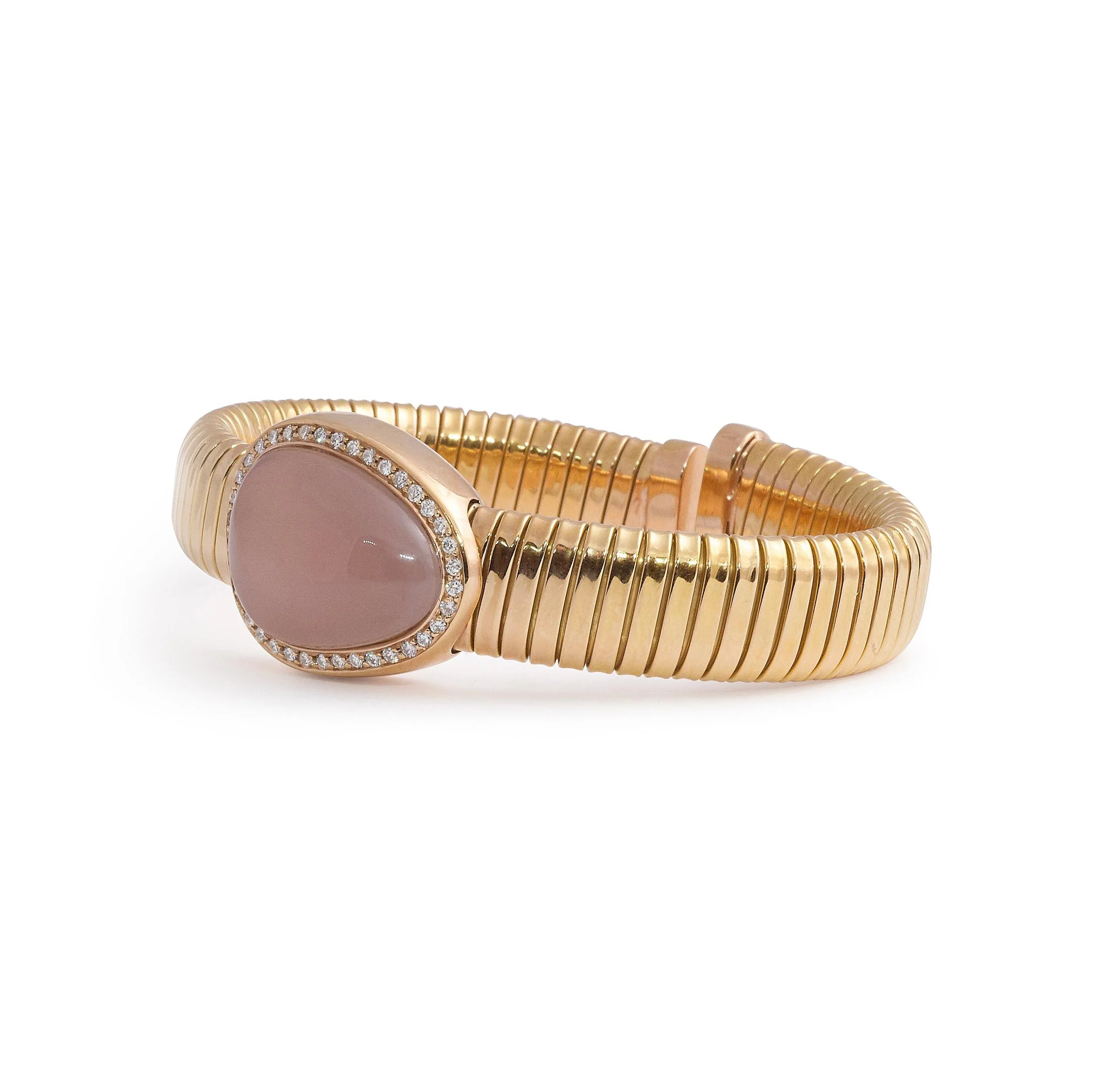 Moonstone and Diamond Cuff Bracelet