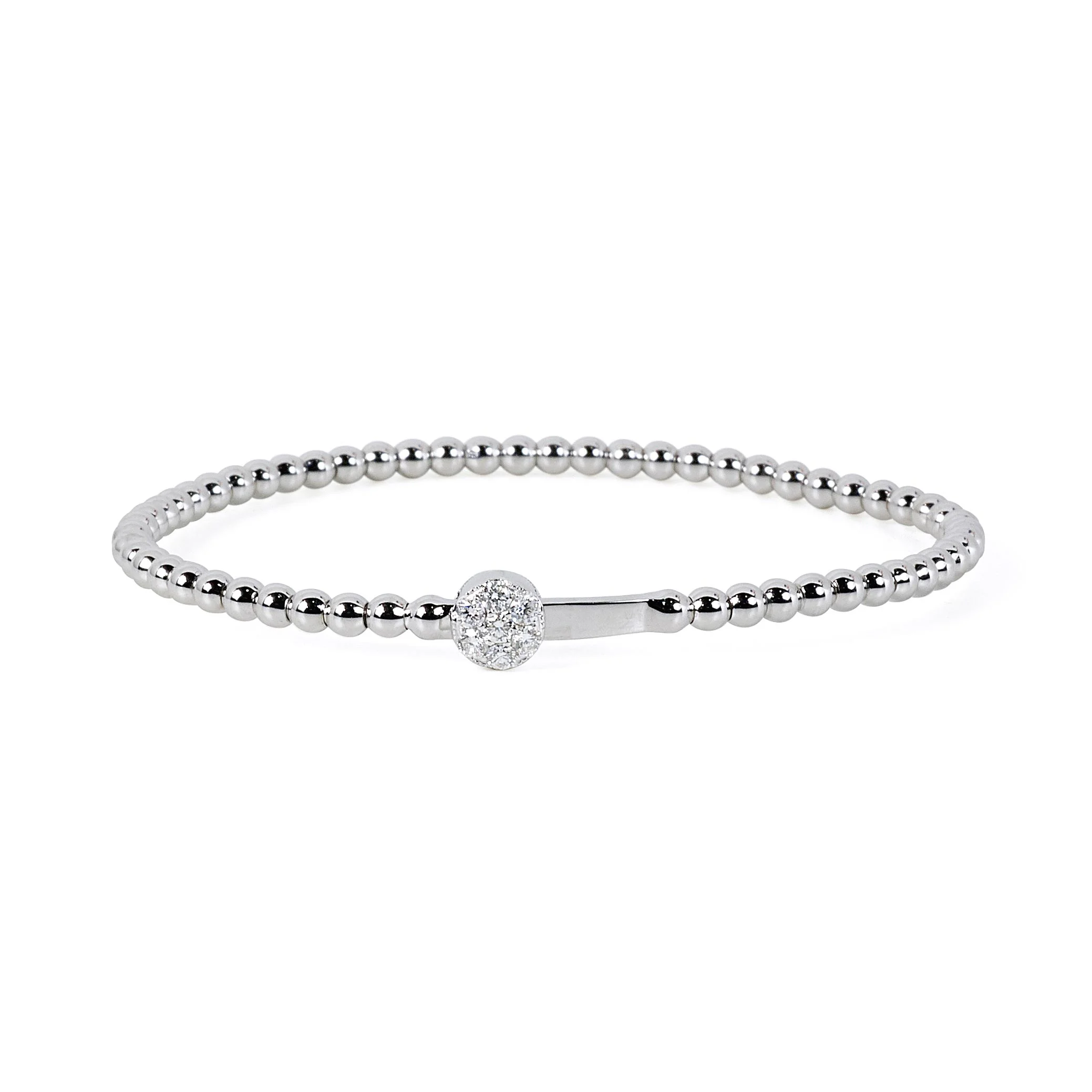 Gold Stretch Bracelet with Sliding Diamond Center