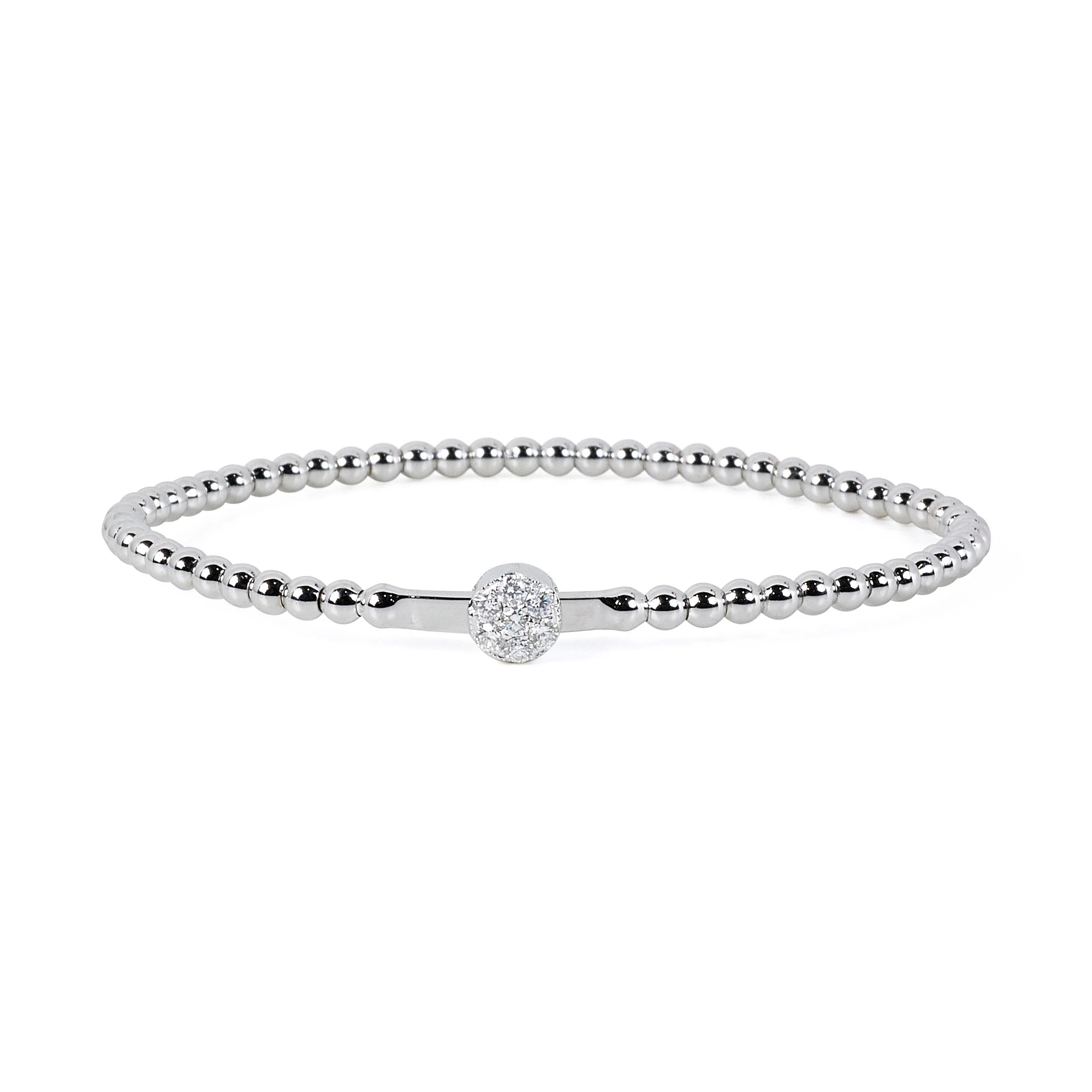 Gold Stretch Bracelet with Sliding Diamond Center
